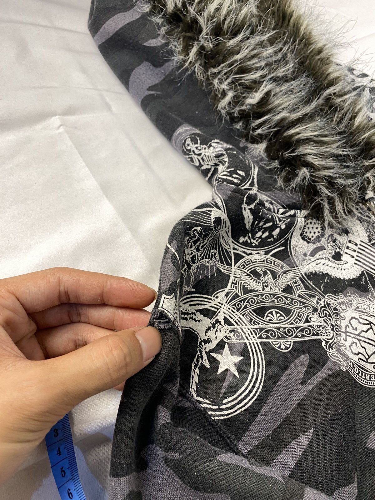 If Six Was Nine Rare 🔥 Splendid Satisfaction Camo Zip Fur Hoodie Punk Style Size US L / EU 52-54 / 3 - 17 Thumbnail