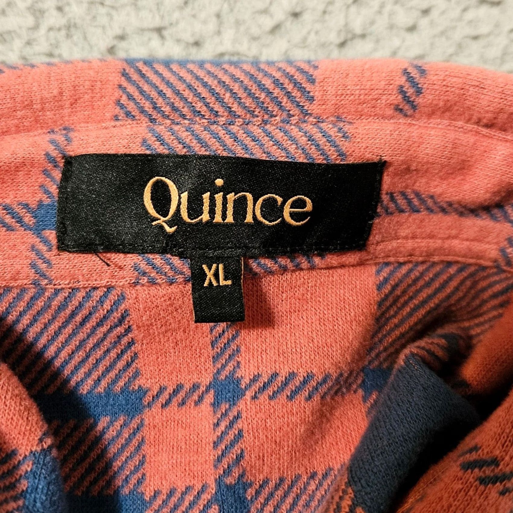 Quince Quince Shirt Mens XL Red Blue Plaid Stretch Sweater Fleece Soft Comfy Flannel Size US XL / EU 56 / 4 - 3 Thumbnail
