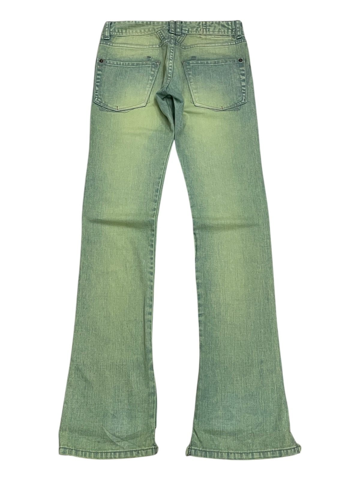 Designer × Marithe + Francois Girbaud Girbaud Green Rust Crazy Wash Flare Denim Size US 28 / EU 44 - 2 Thumbnail