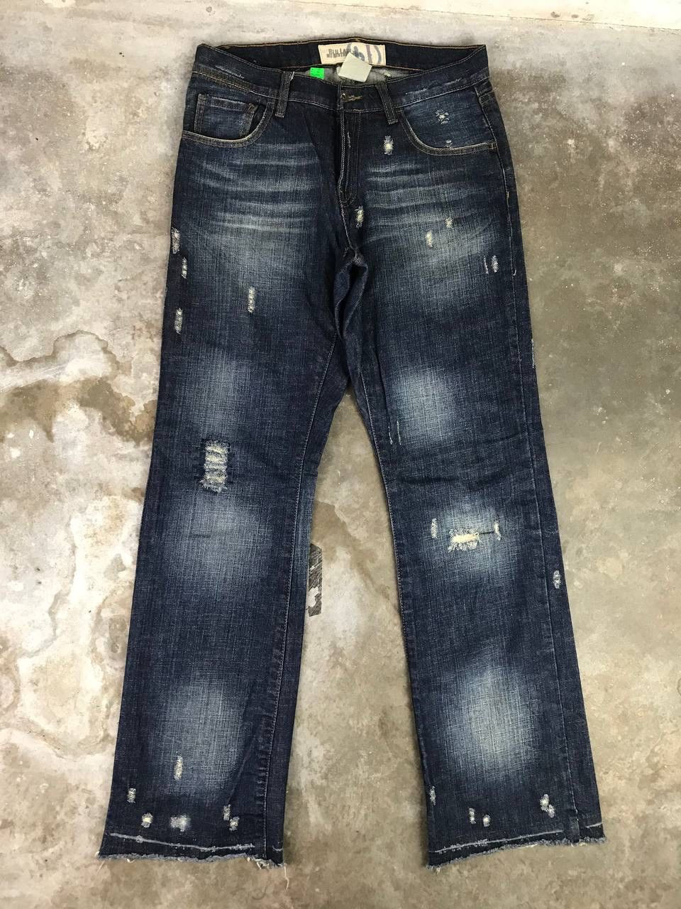 Vintage Distressed Design Denim Pants