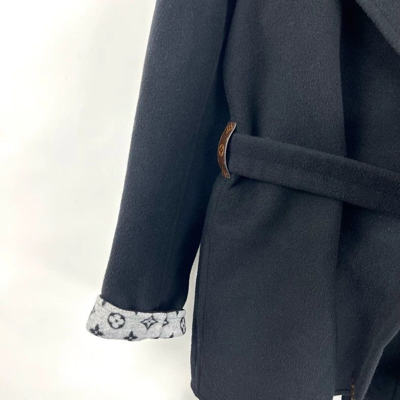 Louis Vuitton Louis Vuitton Black woolen coat with full print of presbyop Size XS / US 0-2 / IT 36-38 - 6 Thumbnail