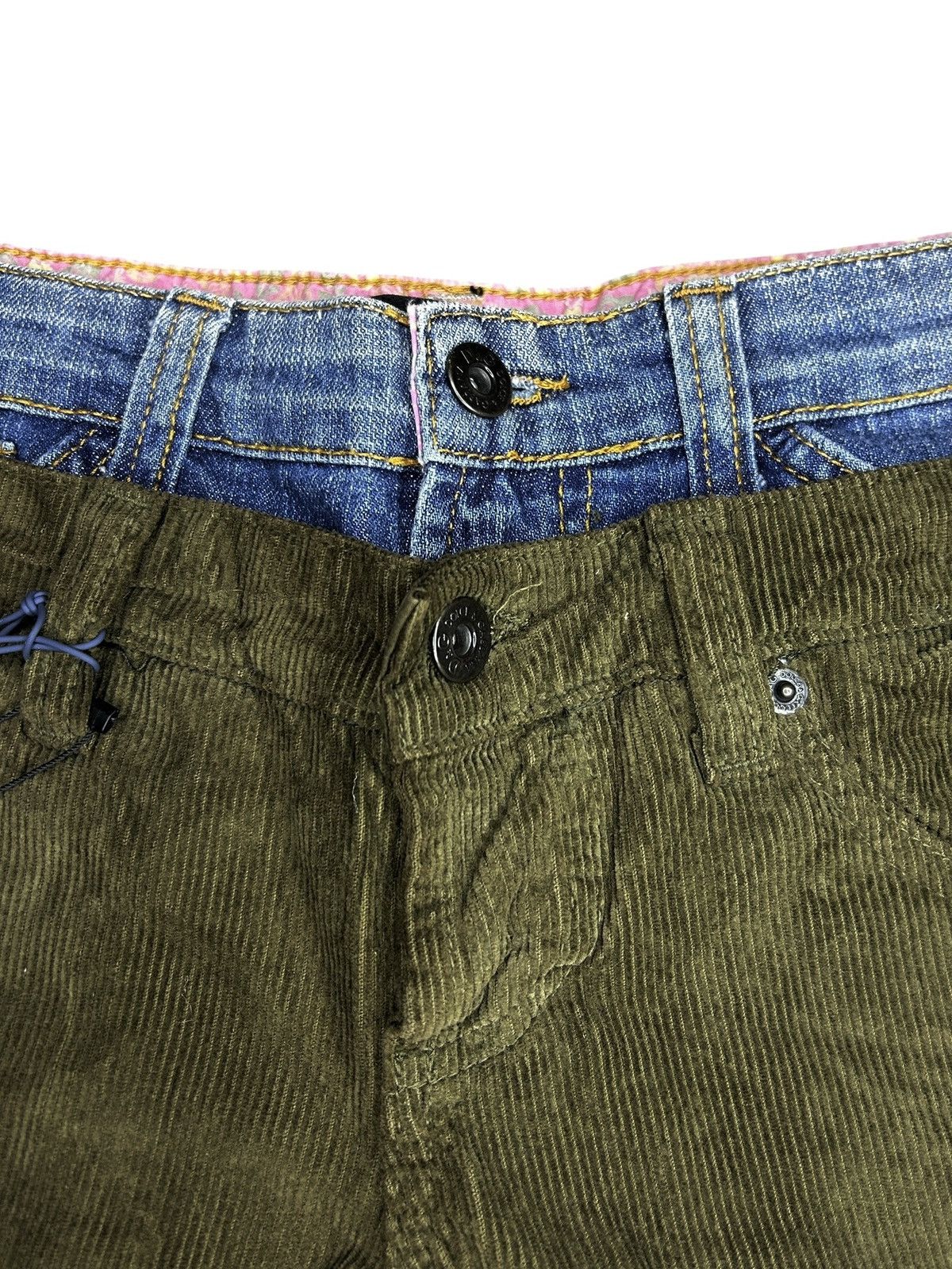 Dolce & Gabbana S/S 05 Double Waist Corduroy Trousers Size 26" / US 2 / IT 38 - 4 Thumbnail