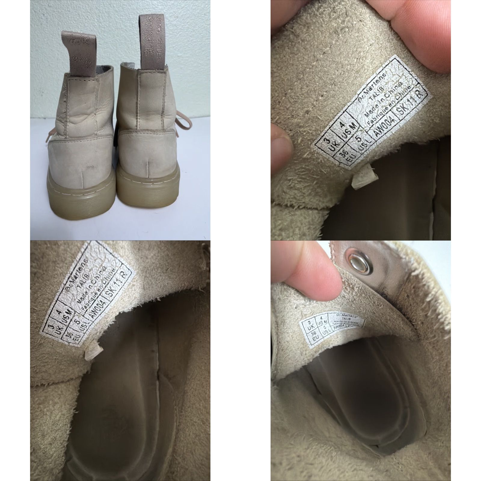 Dr. Martens Dr. Martens Talib Men’s Size 4 Ladies 5 Soft Nubuck Beige Leather Boots Stains Size US 5 / EU 37 - 10 Thumbnail