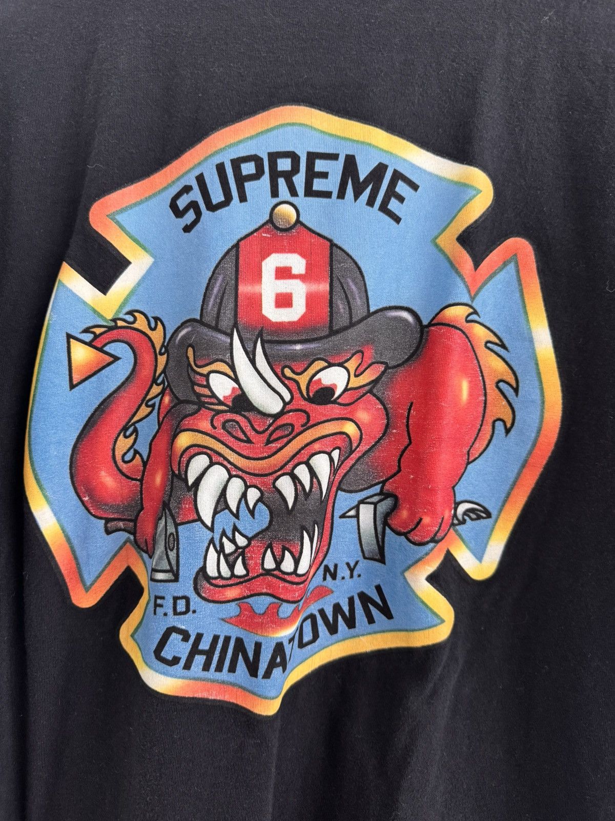 Supreme Supreme FDNY Engine 9 Chinatown Black Tee Size Large Size US L / EU 52-54 / 3 - 5 Thumbnail