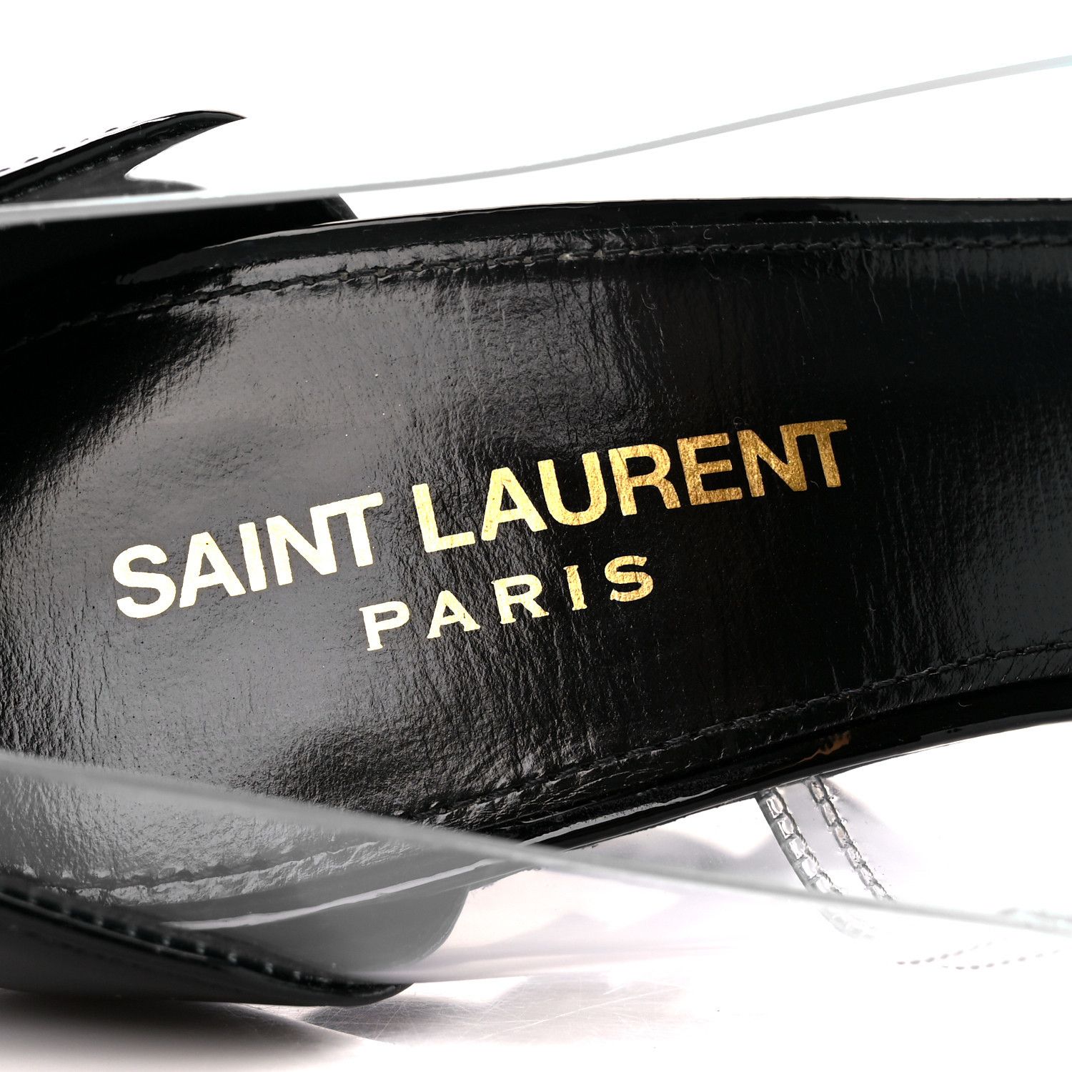 Saint Laurent Paris o1bcso1str1224 Opyum Heel In Pvc in Black Size US 8 / IT 38 - 6 Thumbnail