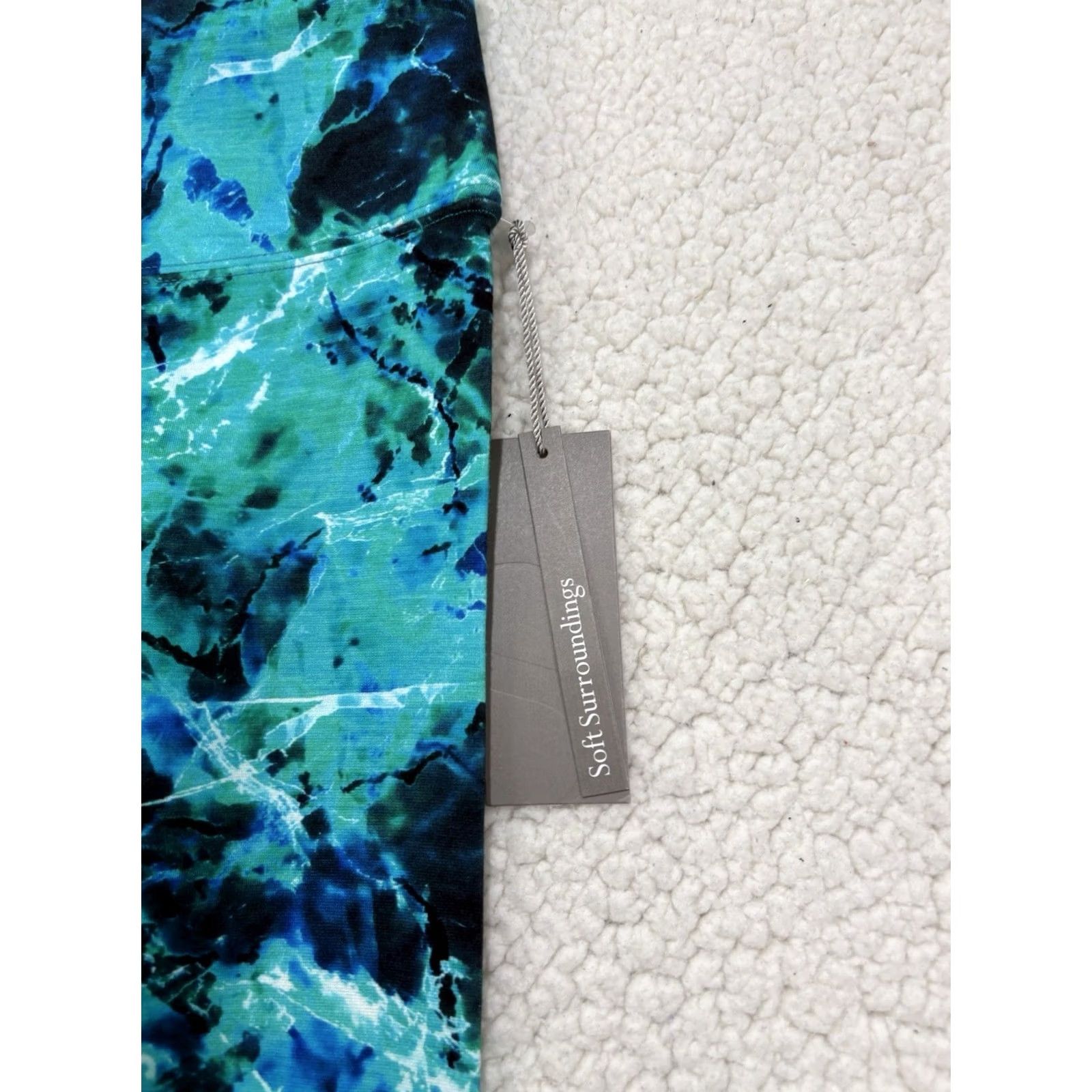 Soft Surroundings Soft Surroundings Pants Womens XS NWT Superslim Leggings Stretch Knit Cotton Elastane Ankle Slim Skinny Front Flat Headwaters Multicolor Solid Pull On Size 26" / US 2 / IT 38 - 2 Thumbnail