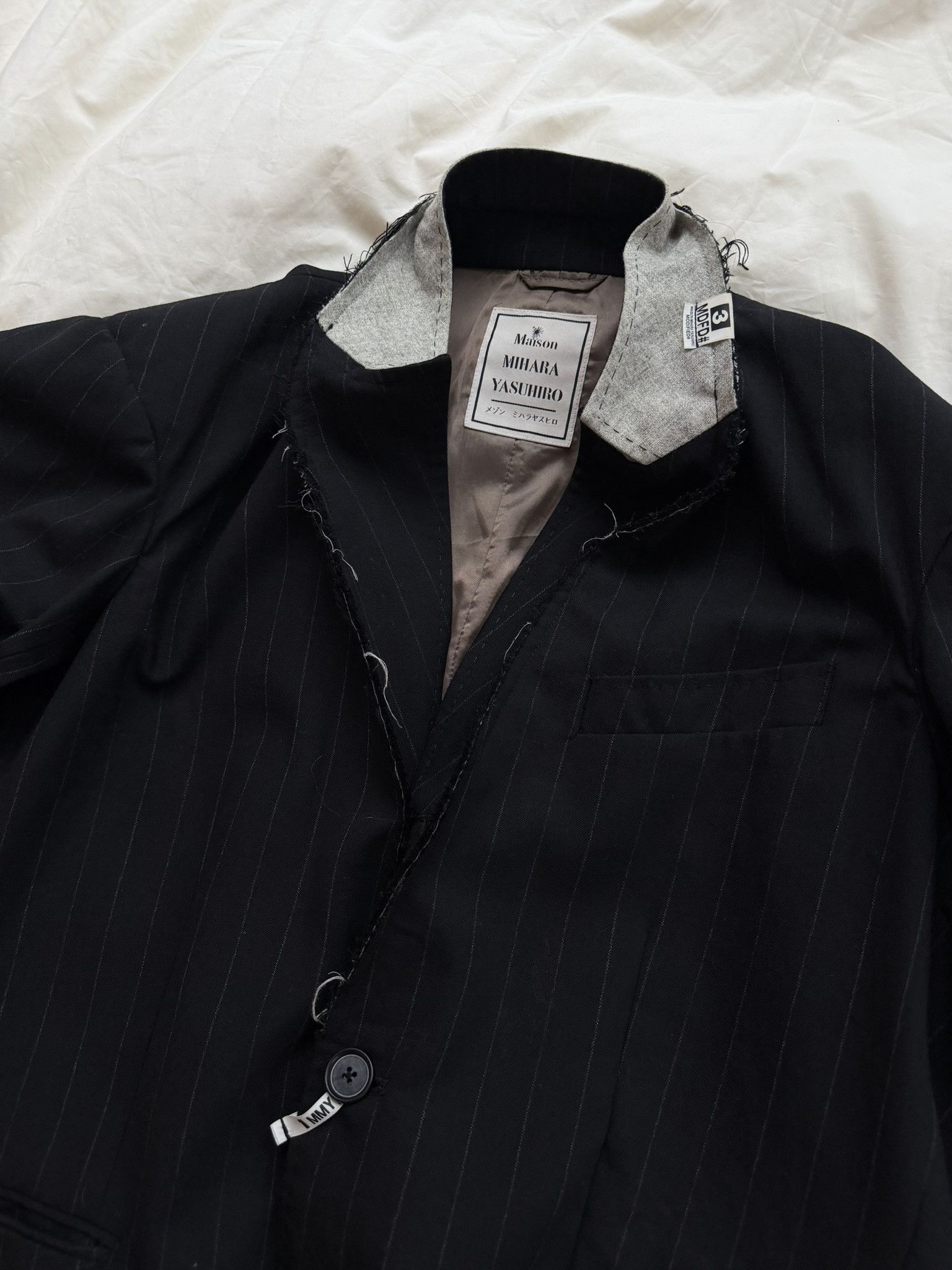 Maison MIHARA YASUHIRO FW24 Oversized Pinstripe MMY Black Blazer Size US M / EU 48-50 / 2 - 4 Thumbnail