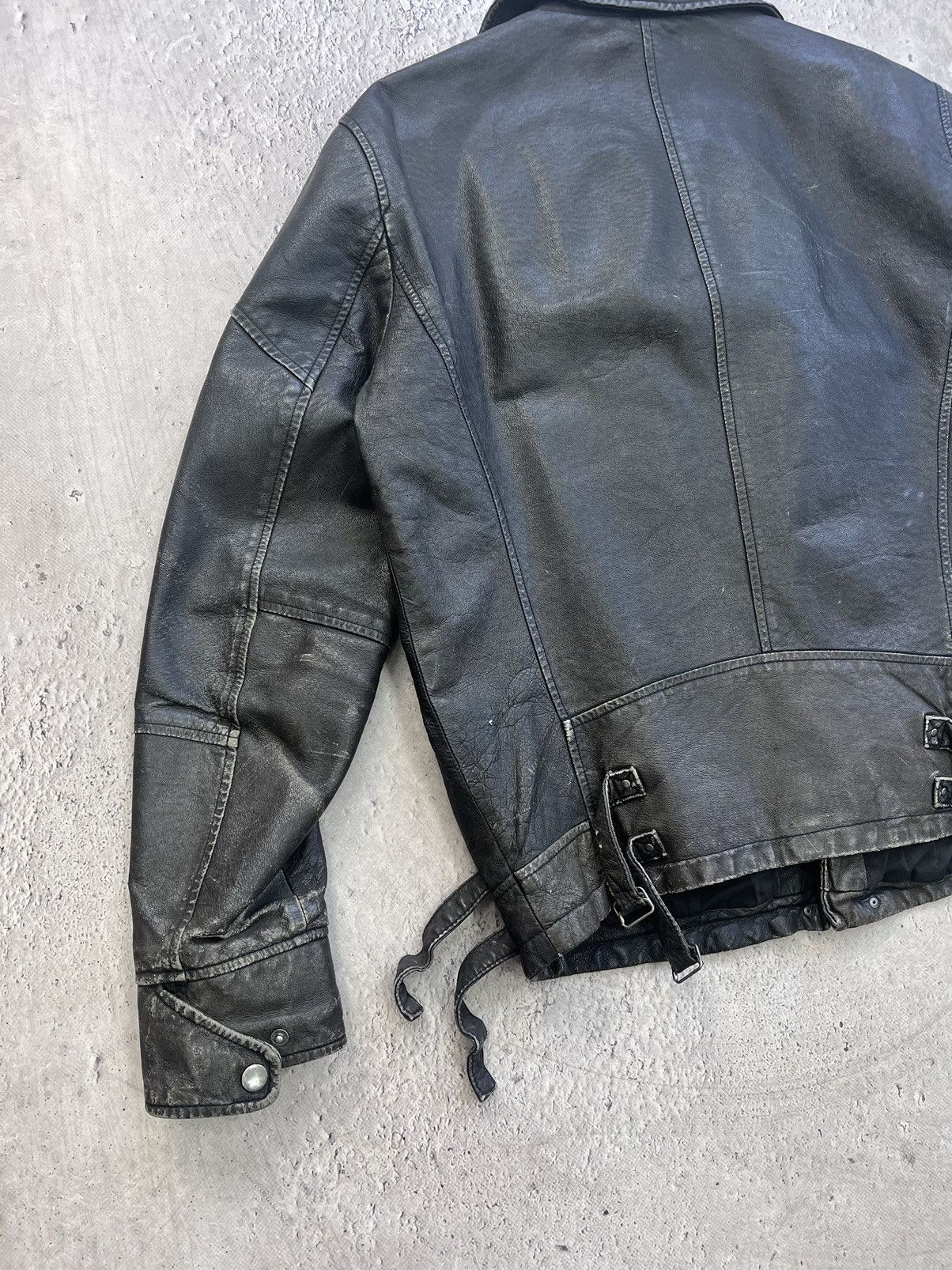 Leather Vintage Avantgarde Biker Cropped Leather Jacket Size US M / EU 48-50 / 2 - 9 Thumbnail