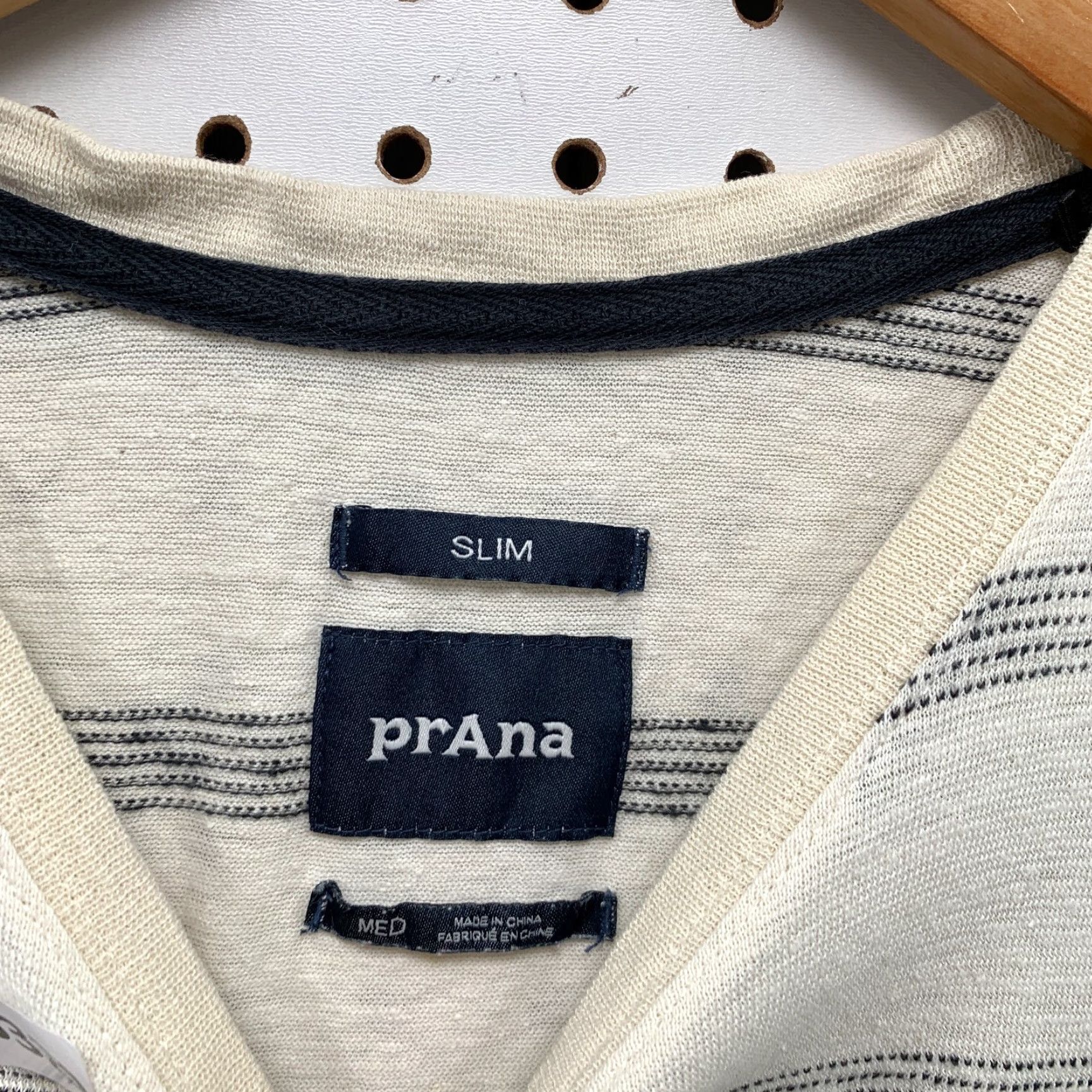 Prana Prana Slim Shirt Medium Beige Striped Short Sleeve Outdoor Casual 20x29 Mens Size US M / EU 48-50 / 2 - 7 Thumbnail
