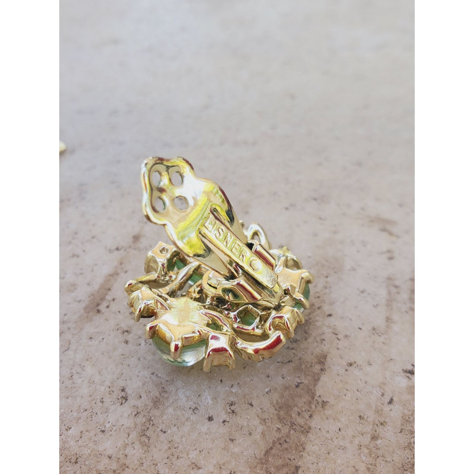 Other Lisner Vintage Clip-On Earrings Green Floral Signed Boho Size ONE SIZE - 8 Thumbnail