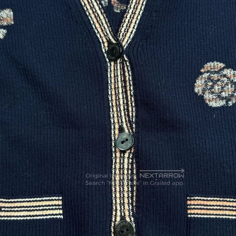 Chanel Chanel Dark blue full logo short-sleeved knitwear Size XS / US 0-2 / IT 36-38 - 8 Thumbnail