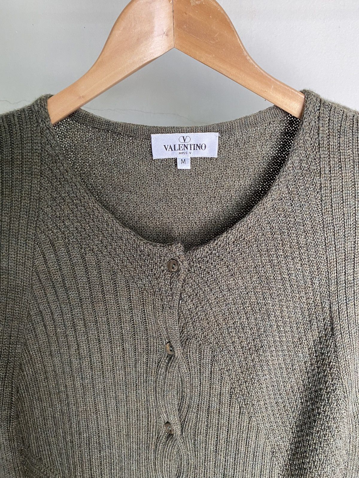 Valentino VALENTINO Olive Knit Cardigan Size ONE SIZE - 3 Thumbnail