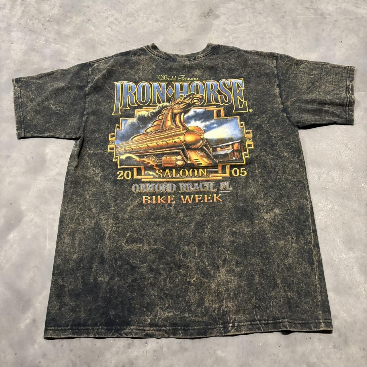 Japanese Brand × Vintage Crazy Vintage Y2K/2000s Faded Iron Horse Bike Week Graphic Tee! Size US XL / EU 56 / 4 - 1 Thumbnail