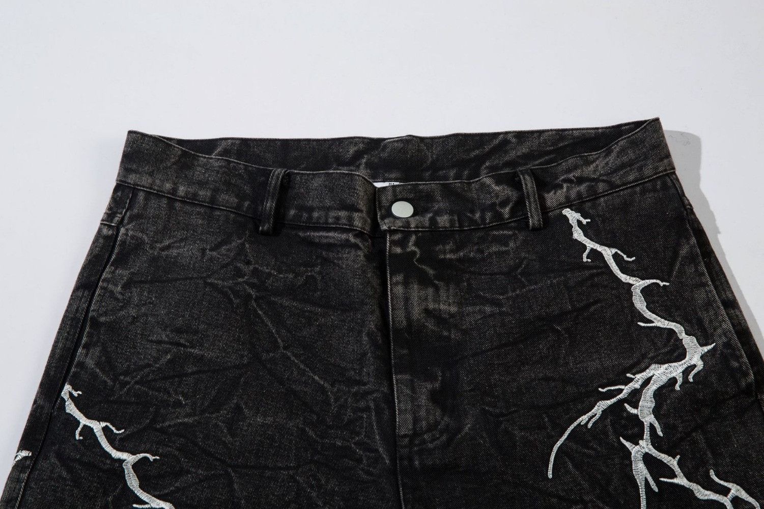 Japanese Brand × Jean Lightning Embroidered Casual Jeans Size US 34 / EU 50 - 4 Thumbnail