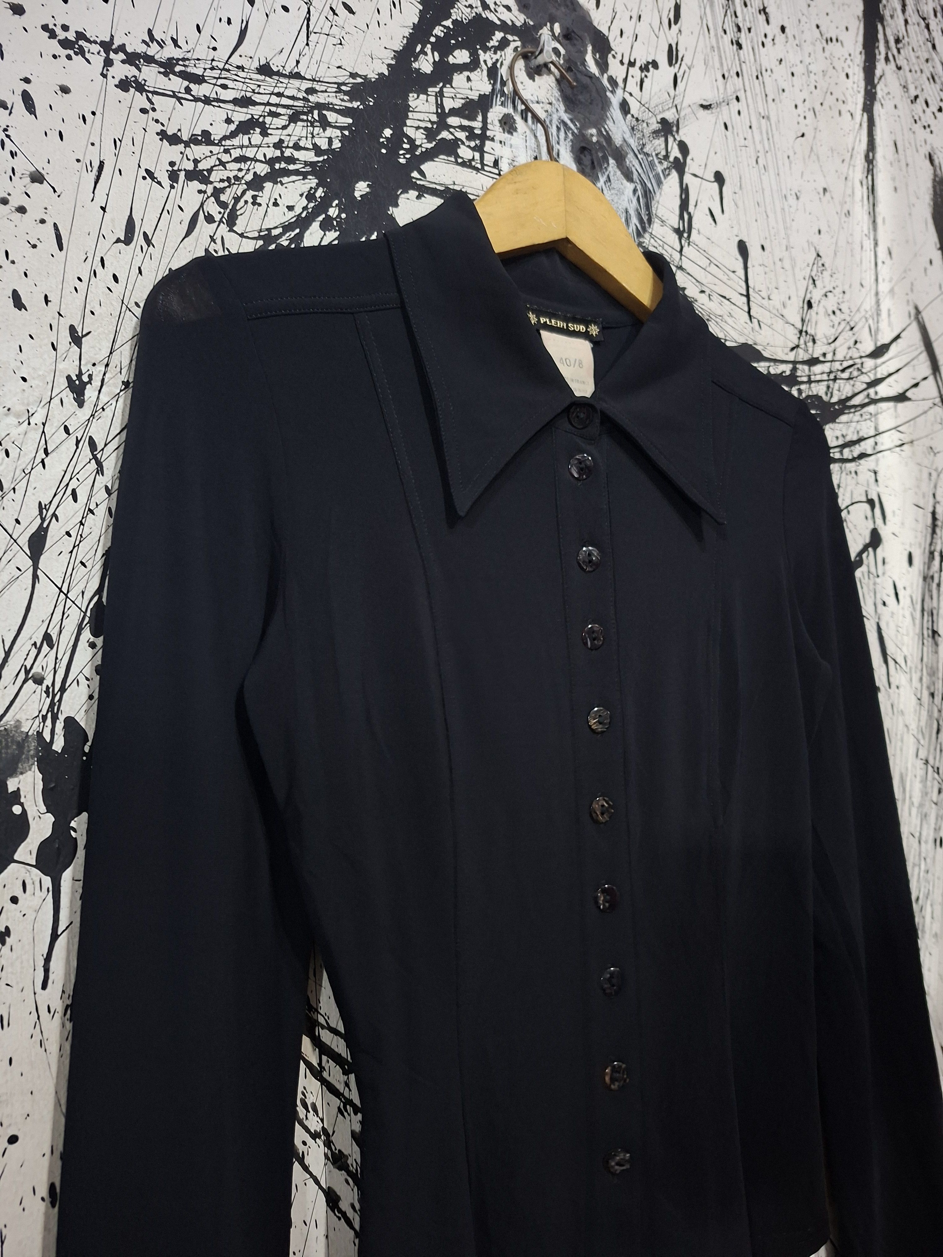 plein sud 90'S PLEIN SUD STRETCH POINTED COLLAR BUTTON UP SHIRT Size S / US 4 / IT 40 - 2 Thumbnail