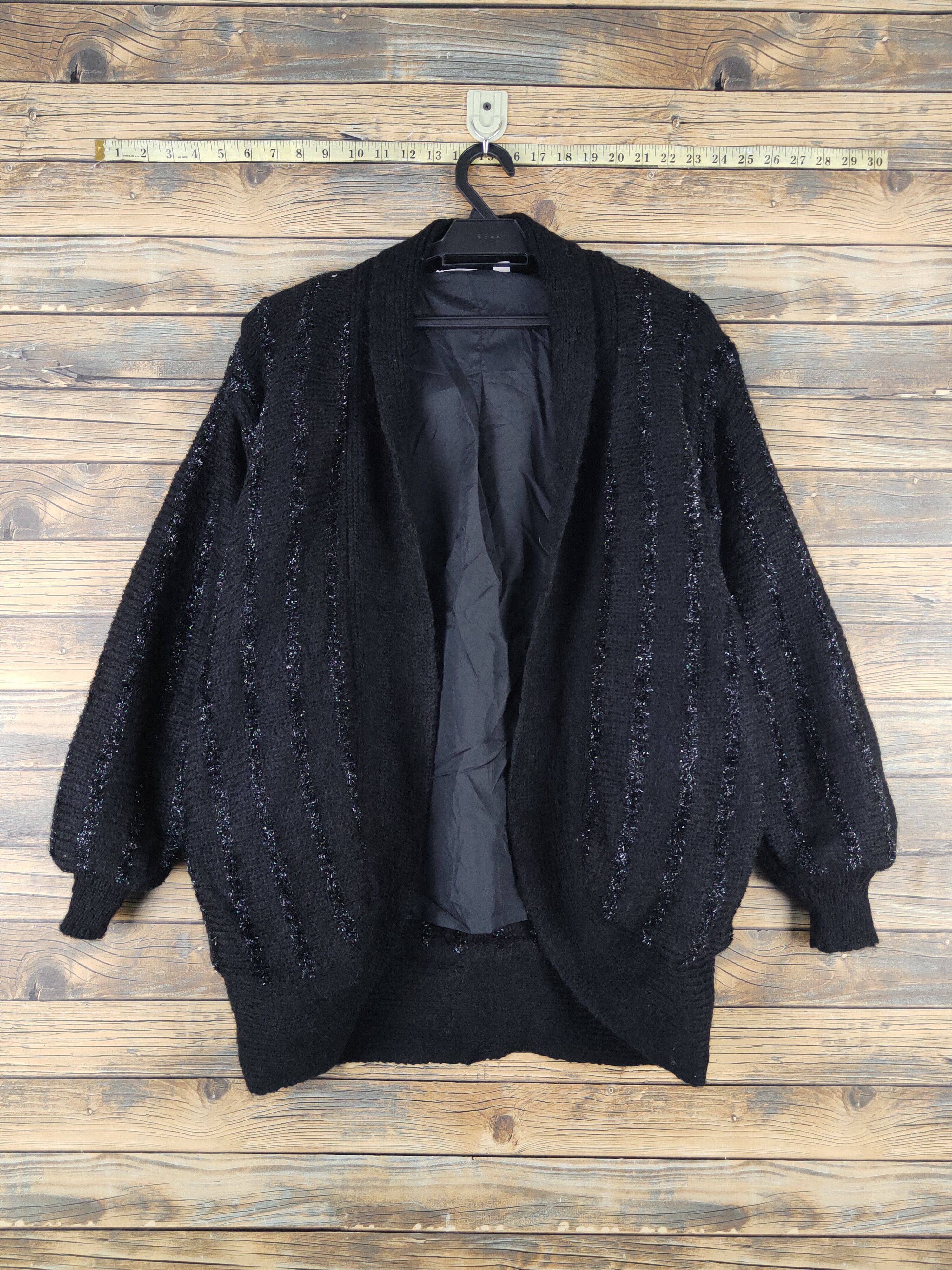 Homespun Knitwear Femme de Jour Black Knitwear Cardigan #W2116 Size L / US 10 / IT 46 - 1 Thumbnail