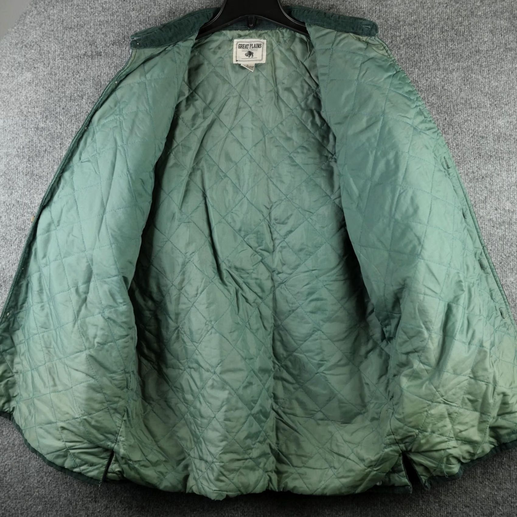 Greats Great Plains Clothing Company Jacket Mens Large Green Corduroy Quilted Lined Size US L / EU 52-54 / 3 - 5 Thumbnail