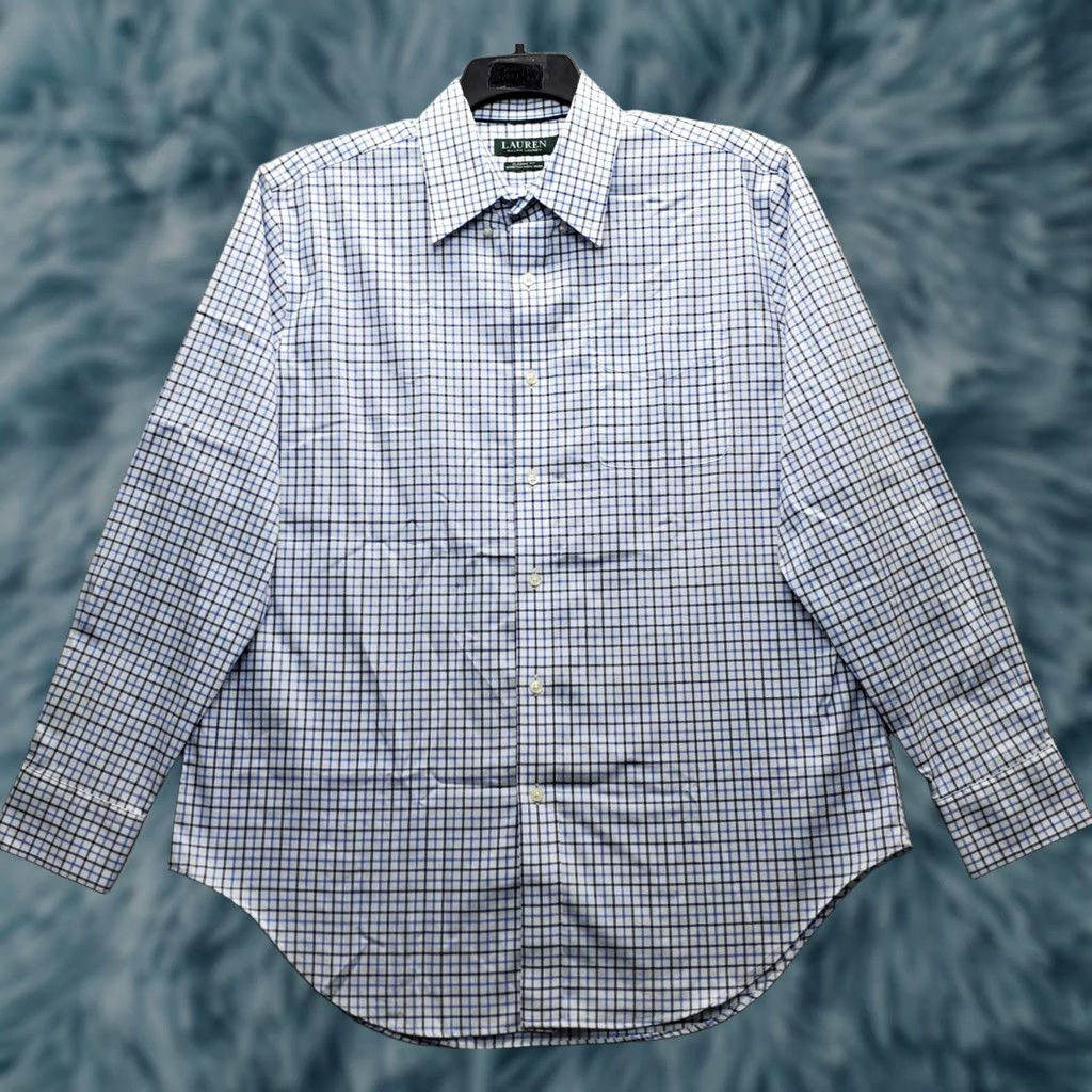 Ralph Lauren Lauren Ralph Lauren Dress Shirt Mens 16.5 Multi Plaid Classic Stretch Non Iron Size 46R - 1 Thumbnail