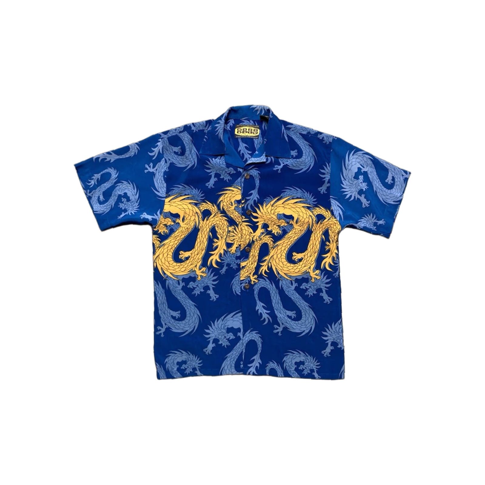 Vintage VINTAGE Button-Up Shirt dragon all over print JNCO tribal ricky adult Small Blue Mens Short Sleeve M Size US S / EU 44-46 / 1 - 1 Thumbnail