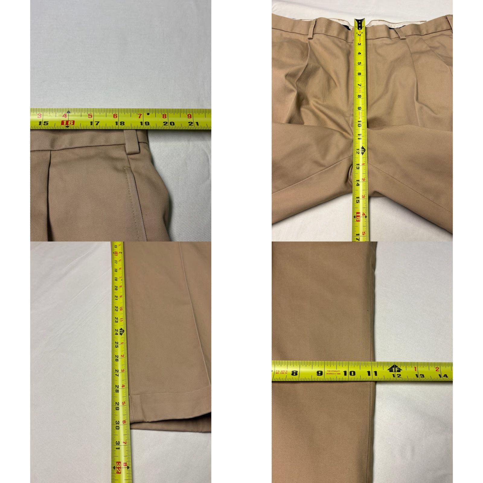 Brooks Brothers Brooks Brothers Advantage Chino Elliot Pants Men 38x30 Khaki Tan Pleated Cuffed Wide-Leg Button Zip Front Casual Workwear Business Modern Mens Size US 38 / EU 54 - 8 Thumbnail