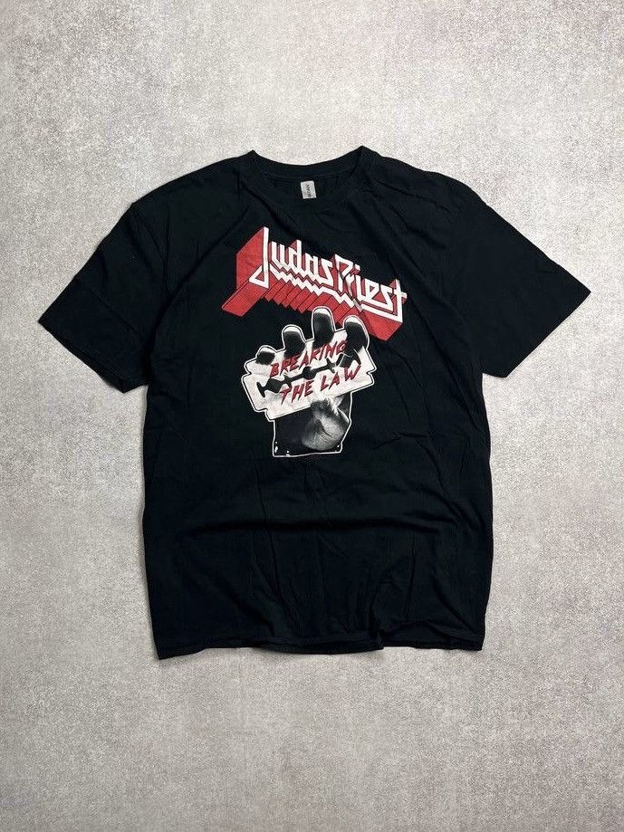Band Tees × Judas Priest × Vintage Vintage Judas Priest Breaking The Law Promo Boxy T-shirt XXL Size US XXL / EU 58 / 5 - 1 Thumbnail