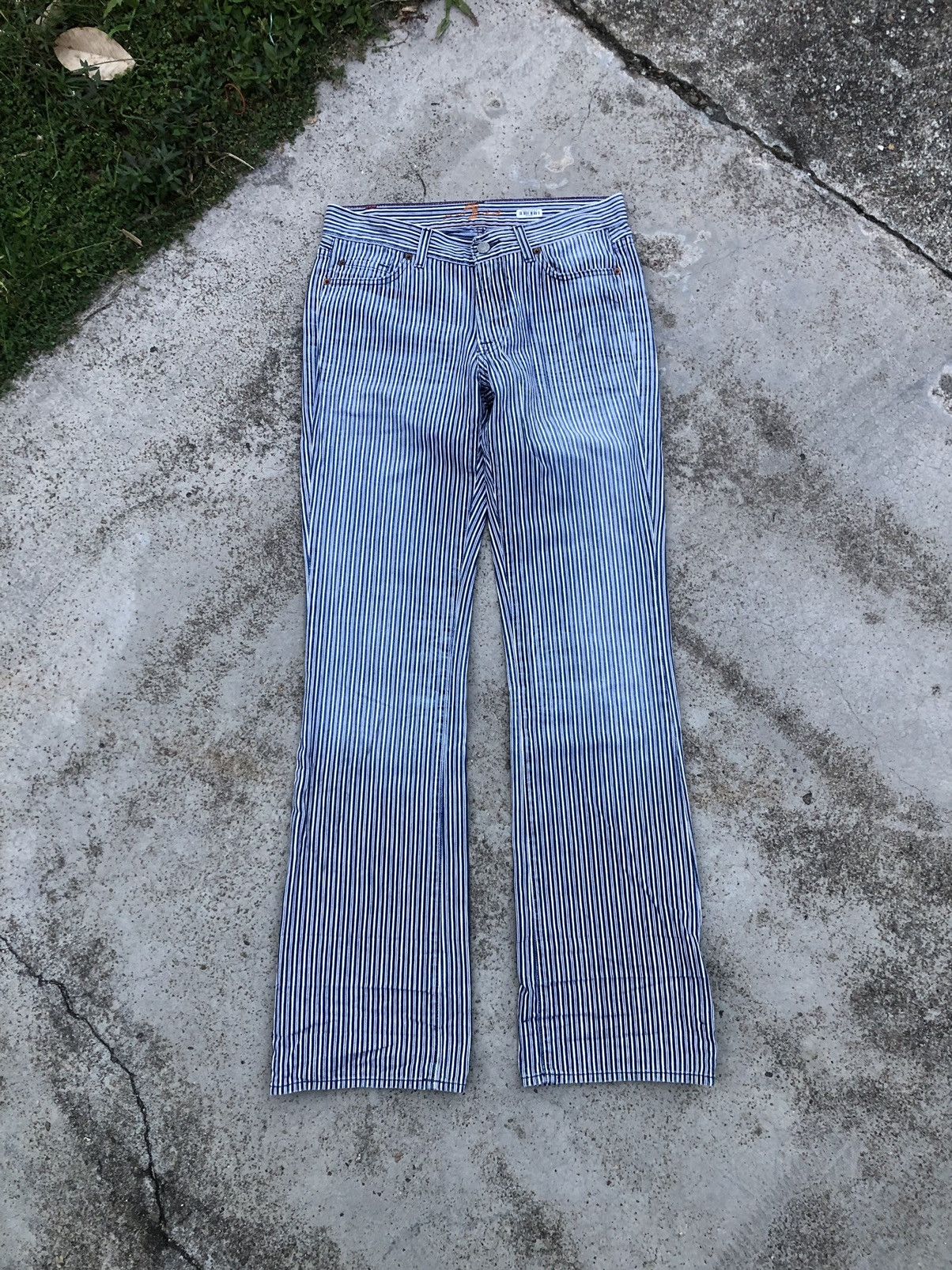 7 For All Mankind FLARED STRIPED DENIM Size 30" / US 8 / IT 44 - 1 Thumbnail