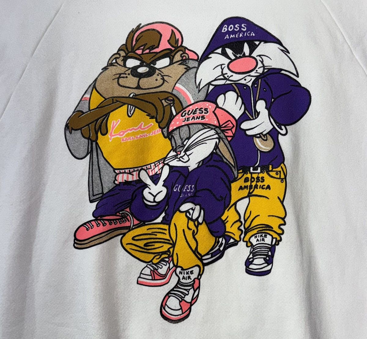 Jerzees Vintage 90s Hip Hop Looney Tunes Crewneck Sweatshirt Size US XXL / EU 58 / 5 - 2 Thumbnail
