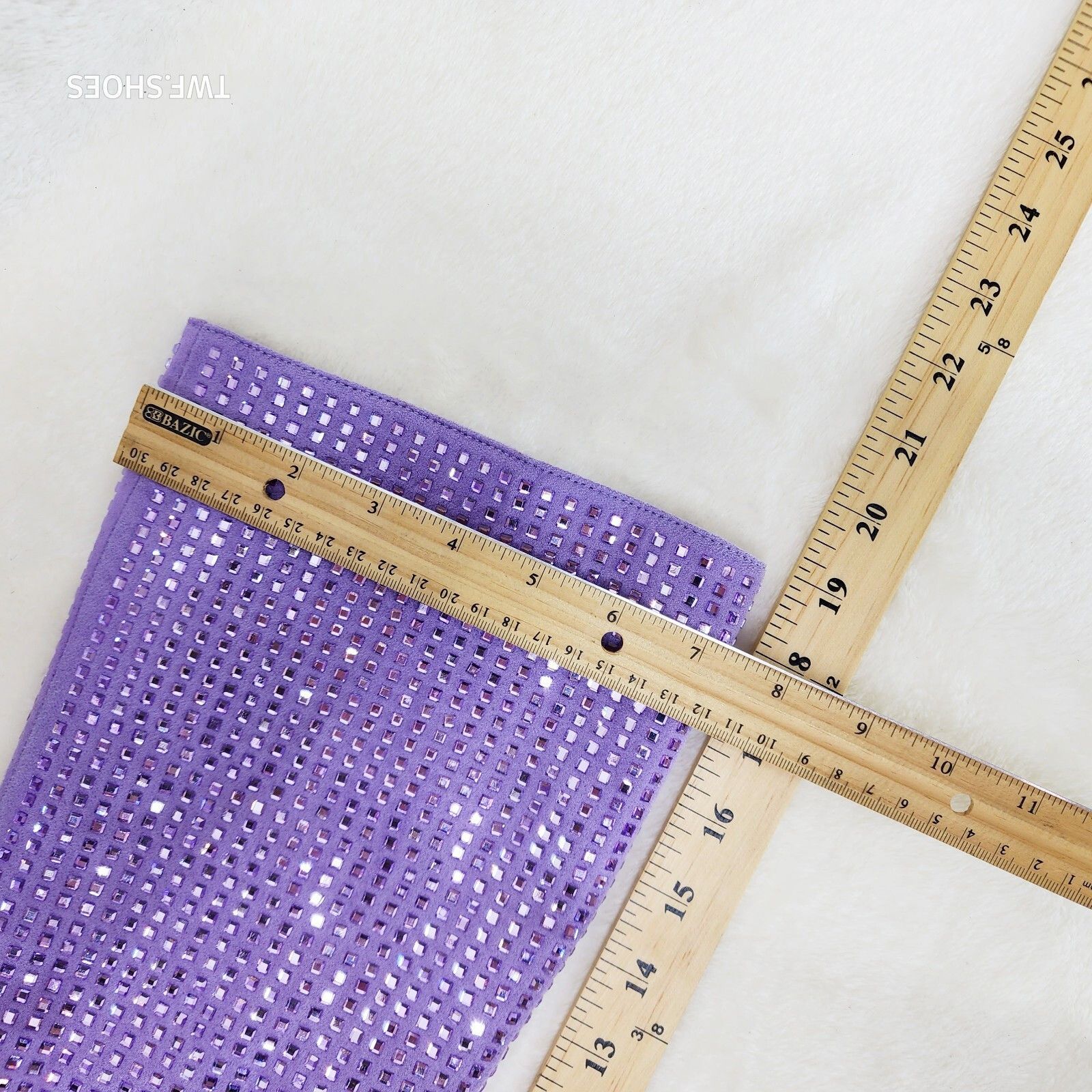 Other Glamour Shot Mirrored Rhinestone Tinted 4" Pyramid Heel Knee Size US 6 / IT 36 - 8 Thumbnail