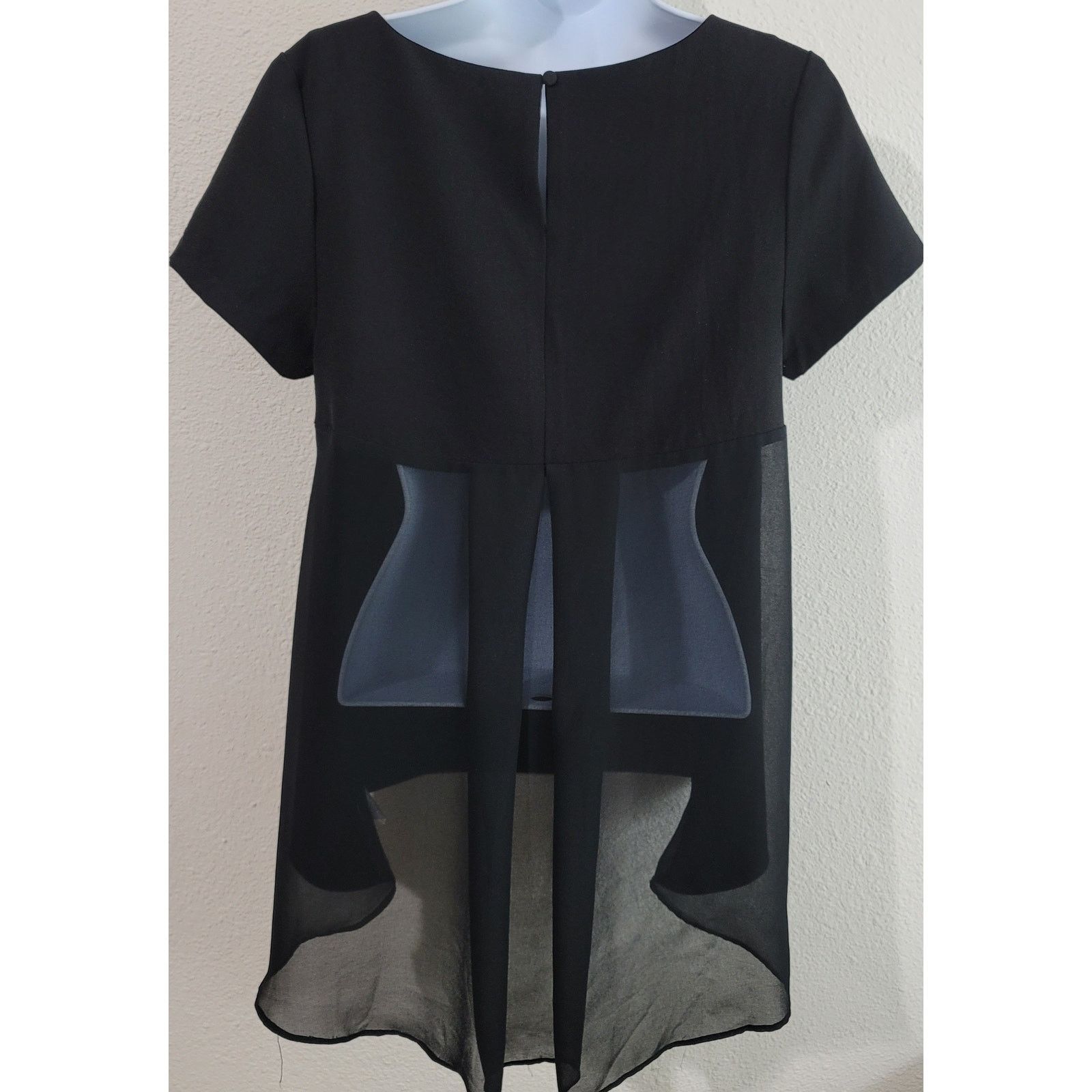 Other Umgee Black Hi Low Hem Scoop Neck Top S Sheer Back Keyhole Size S / US 4 / IT 40 - 3 Thumbnail