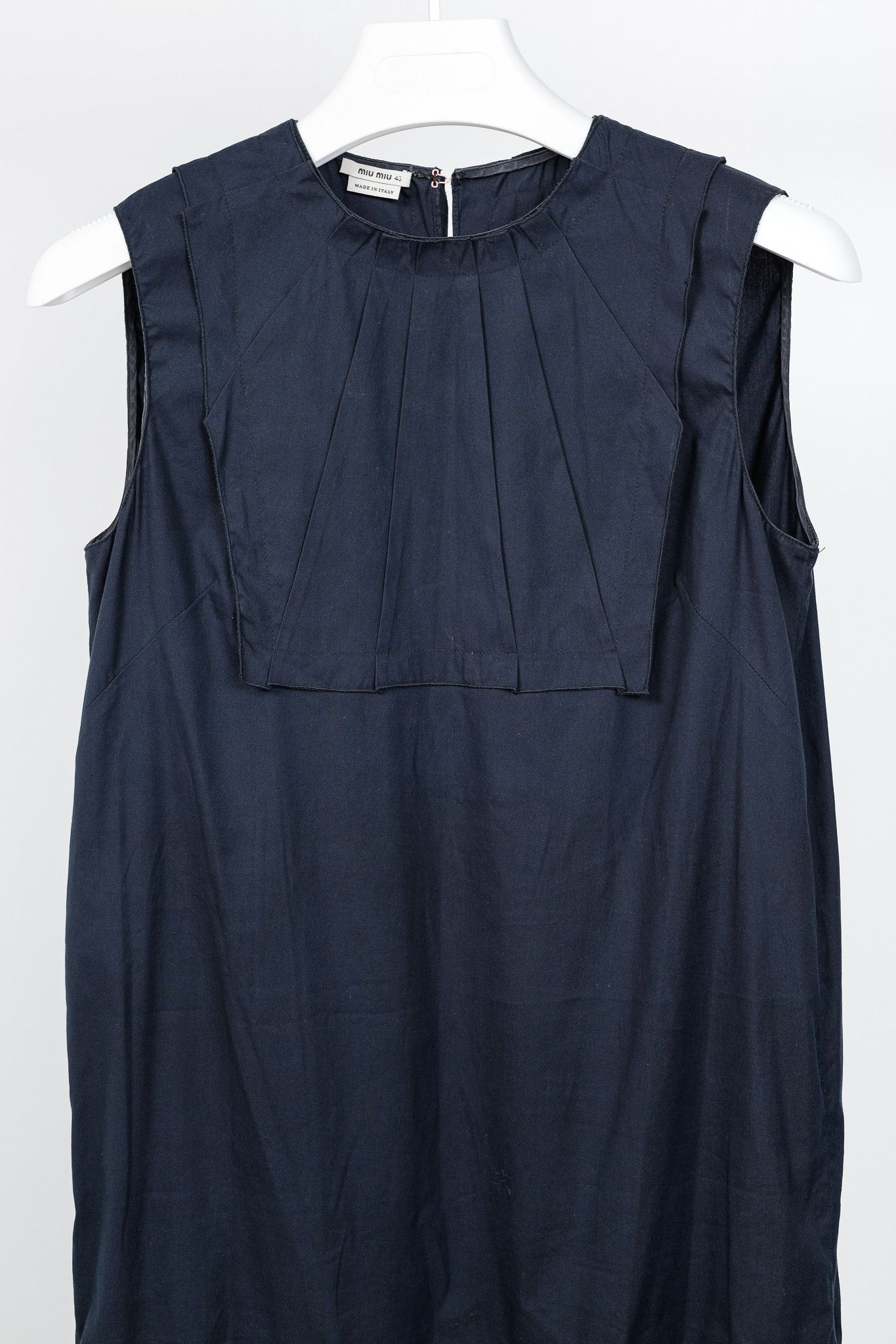 Miu Miu Miu Miu Navy Cotton Ruffled-Hem Mini Dress Size S / US 4 / IT 40 - 3 Thumbnail
