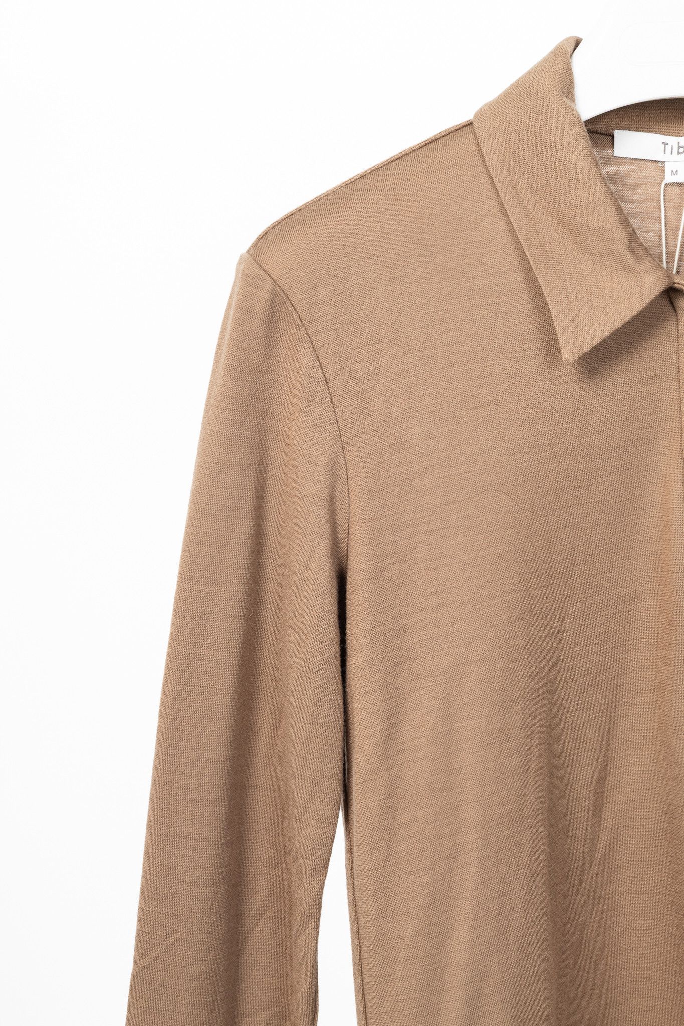 Tibi Tibi Sand Dune Wool Jersey Slim Polo Top Size M / US 6-8 / IT 42-44 - 5 Thumbnail