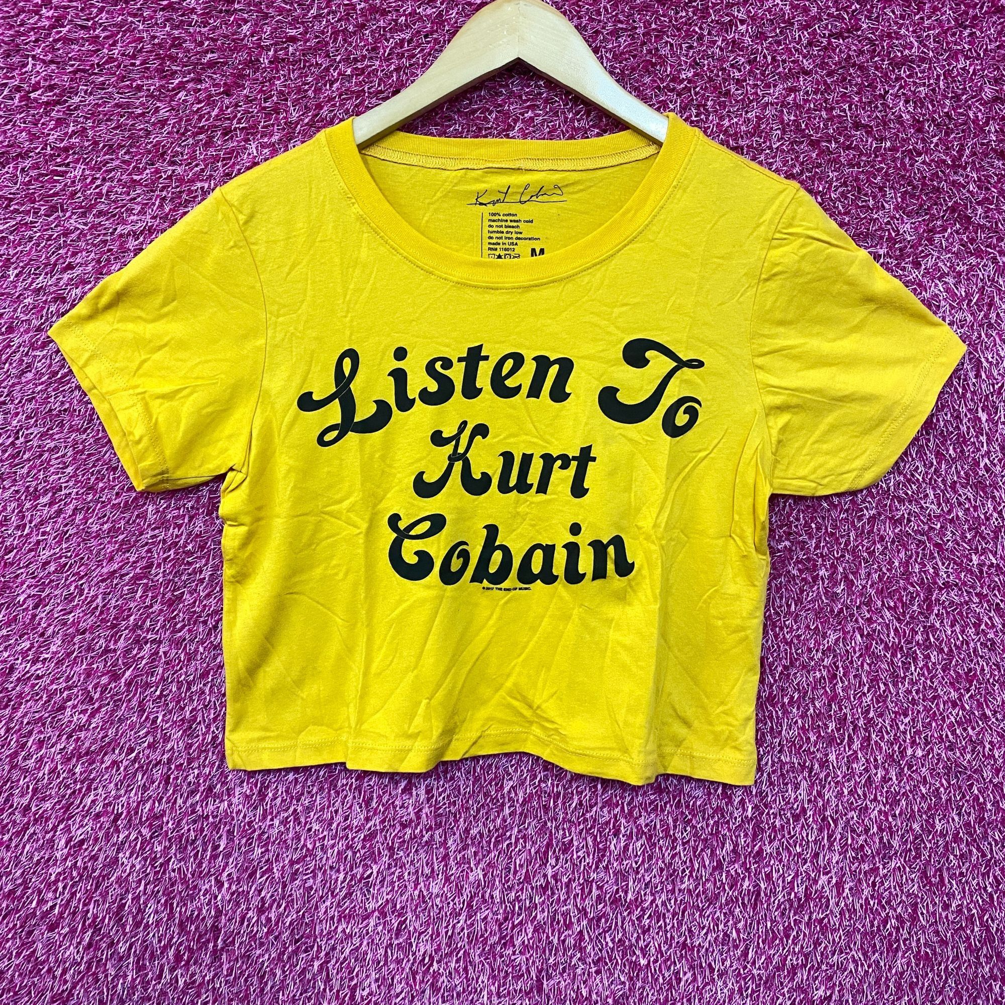 Nirvana Nirvana Listen to Kurt Cobain Yellow Crop-top M Size M / US 6-8 / IT 42-44 - 1 Thumbnail