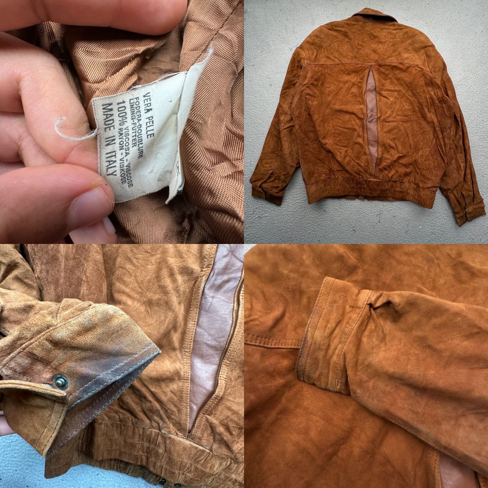 Bruno Magli VINTAGE Bruno Magli Bomber Suede Leather Jacket Mens M Brown Zip Jacket Size US M / EU 48-50 / 2 - 8 Thumbnail