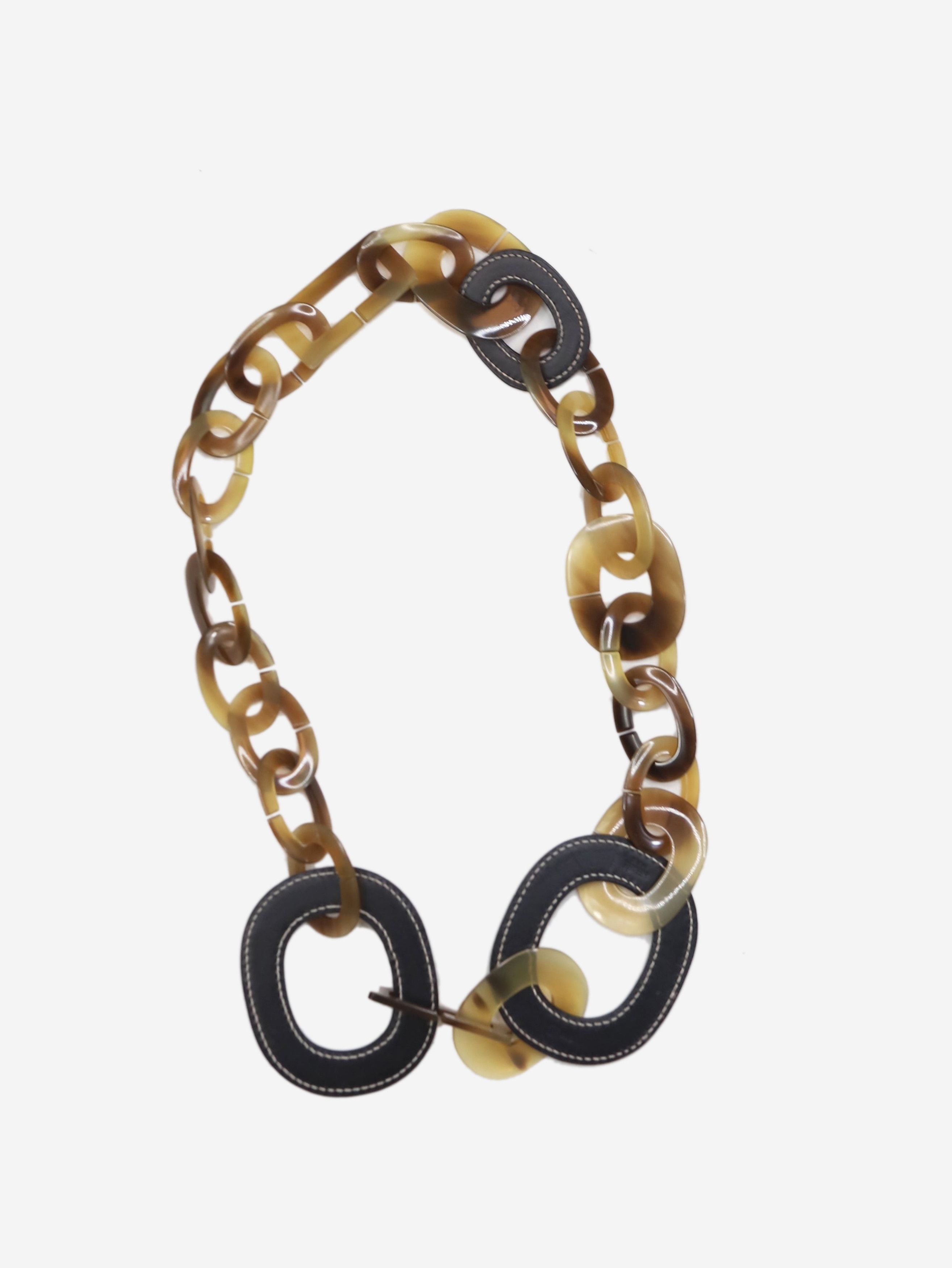 image of Hermes Brown 2006 Isidore Horn Necklace, Men's