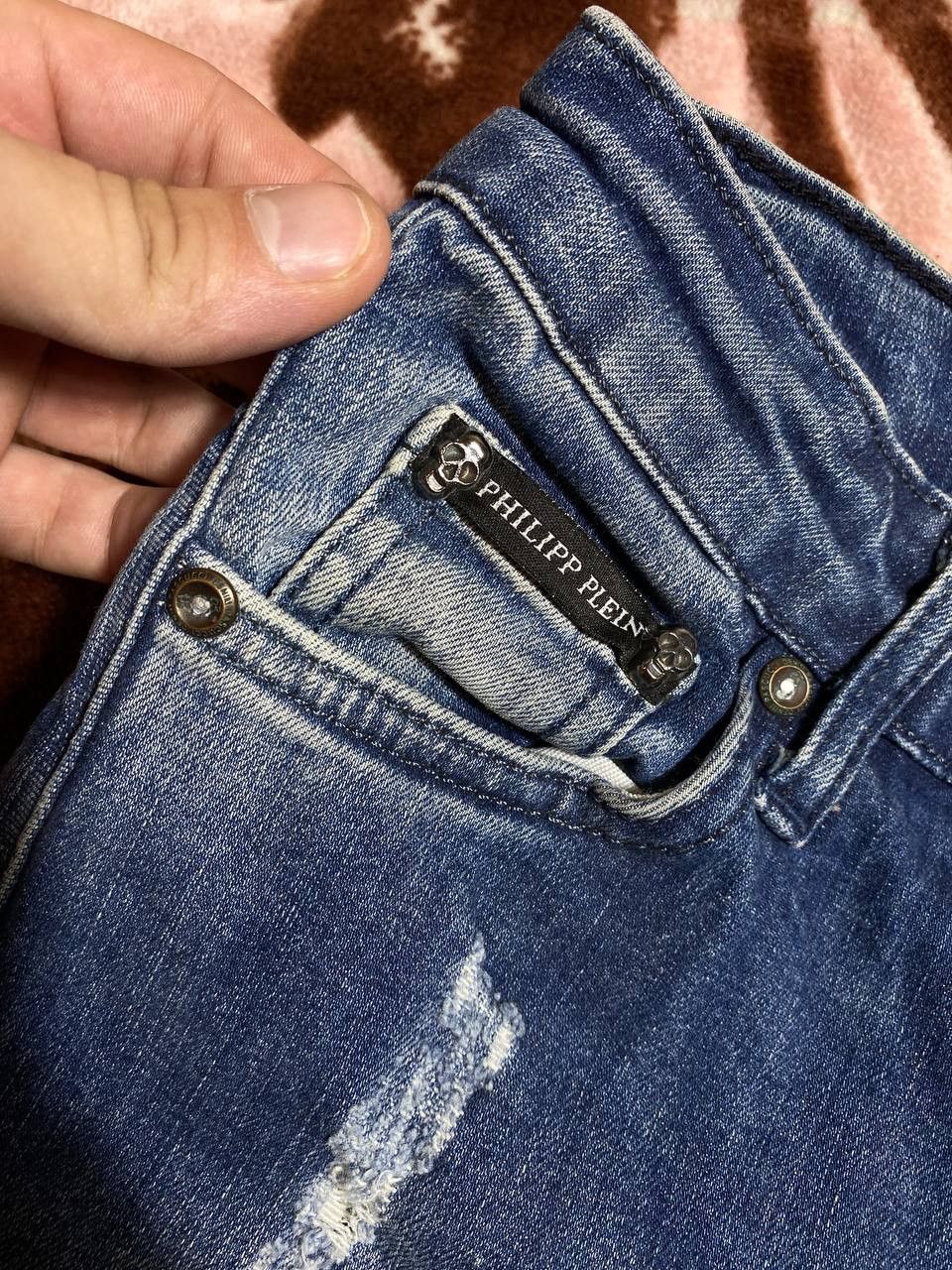 Philipp Plein Vintage Skull Denim Philipp Plein Distressed Fabric Style Size US 27 - 13 Thumbnail