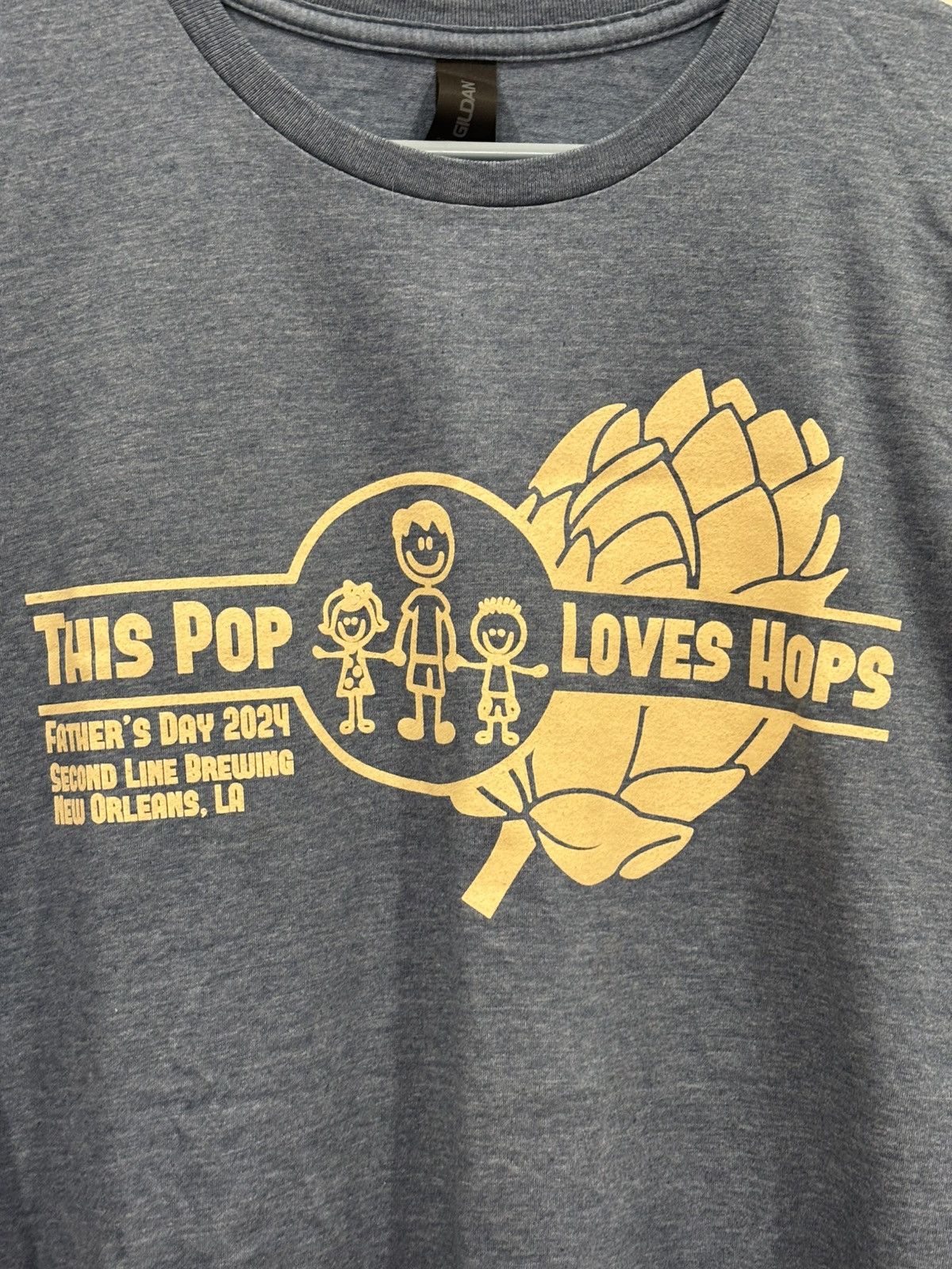 Gildan Second Line Brewery Fathers Day Shirt This Pop Loves Hops XL Size US XL / EU 56 / 4 - 2 Thumbnail