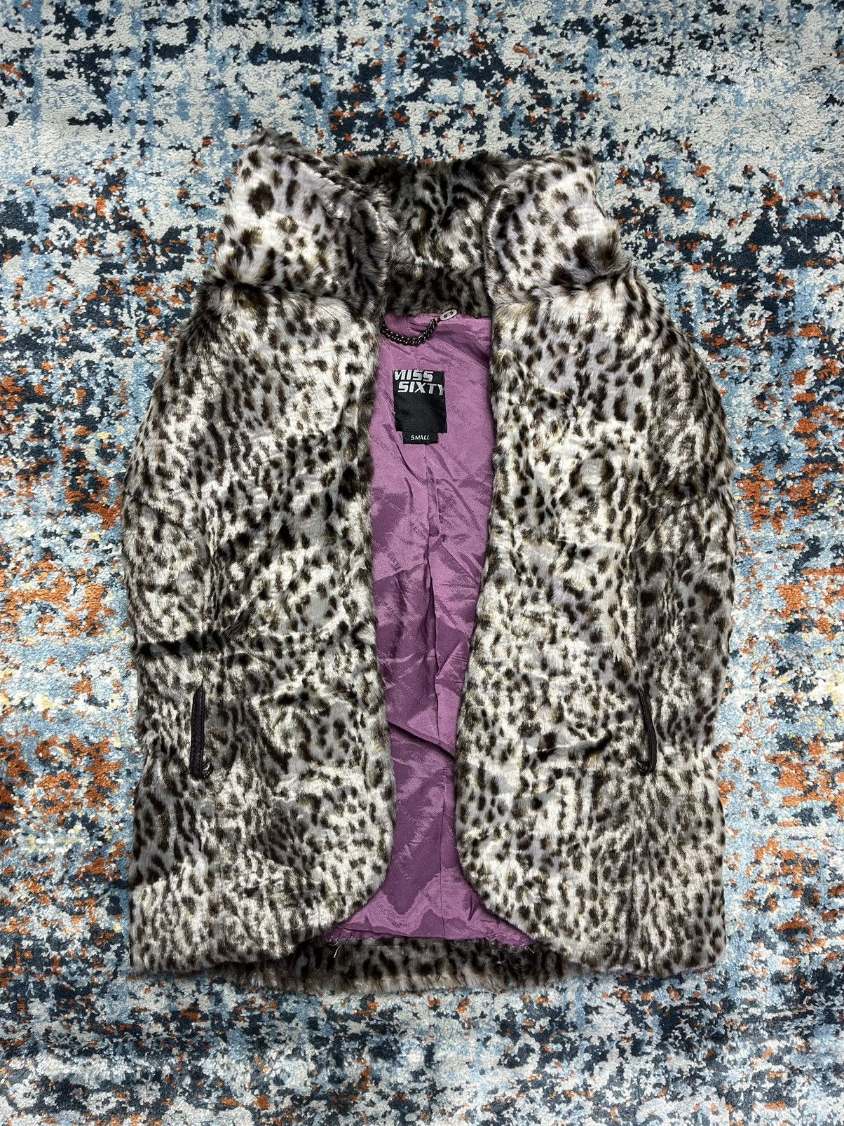 Japanese Brand × Miss Sixty Vintage y2k Miss Sixty faux fur vest cheetah print oversized Size S / US 4 / IT 40 - 1 Thumbnail