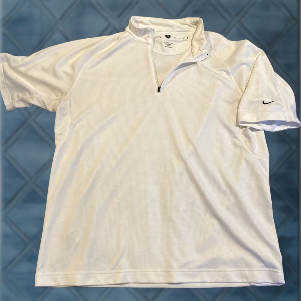 Nike NIKE Sphere Dry Golf Polo White XL Quarter Zip Closure Men PoloVintage? No Size US XL / EU 56 / 4 - 1 Thumbnail