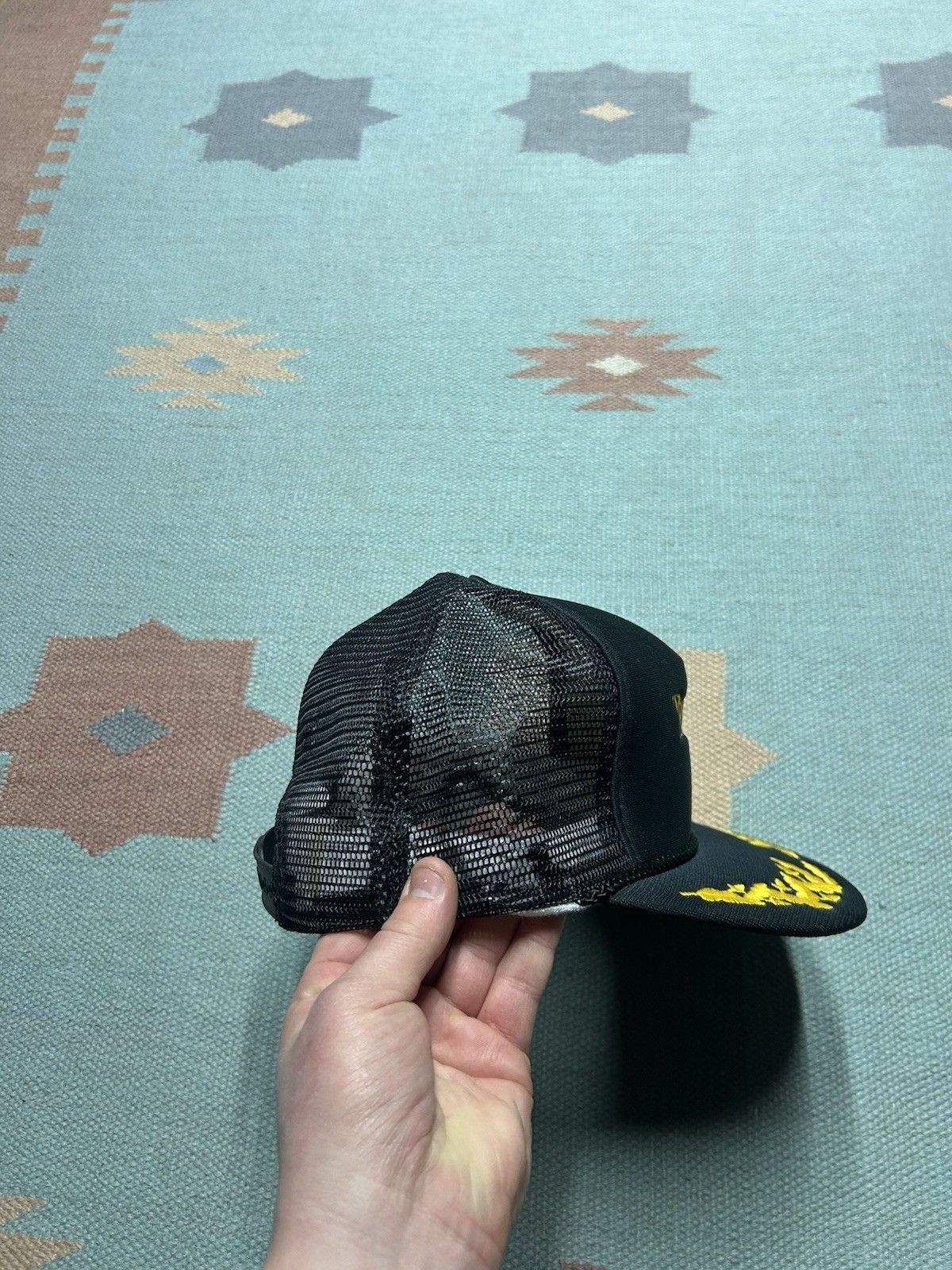 Vintage Vtg trucker hat mesh Berkley TriMax fishing team gold leaf Size ONE SIZE - 9 Thumbnail