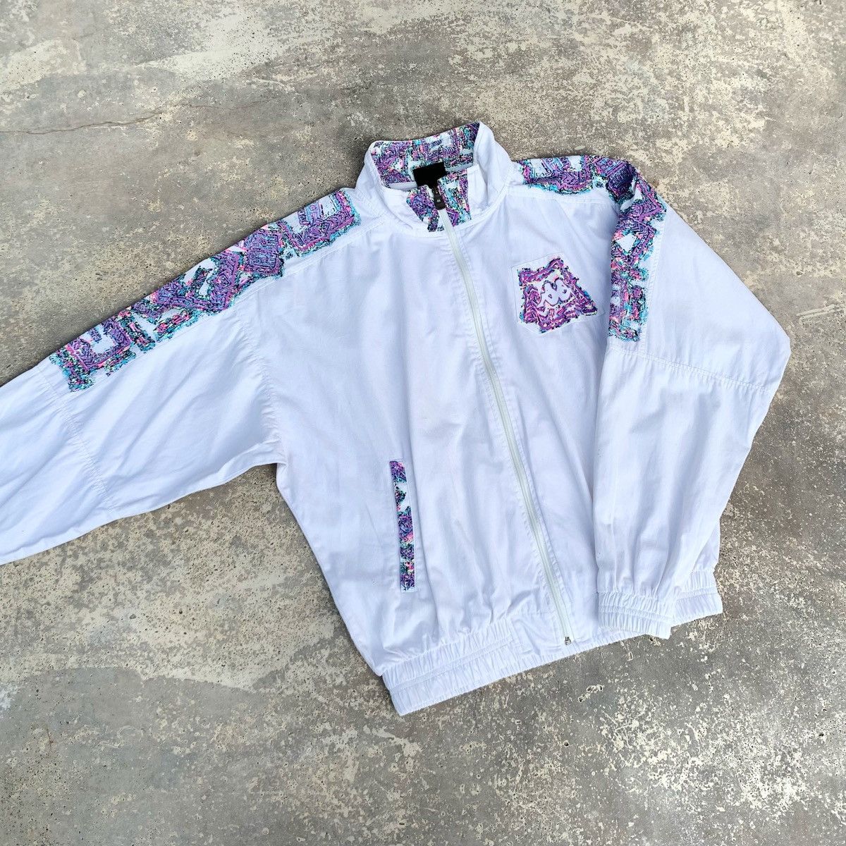 image of 90's Kappa Sport Cotton Jacket in White, Men's (Size Small)