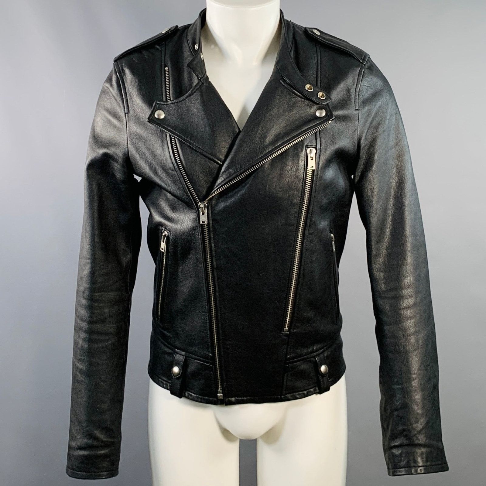 Iro IRO Size M Hydo Black Leather Moto Racer Zip Up Jacket Size US M / EU 48-50 / 2 - 1 Thumbnail