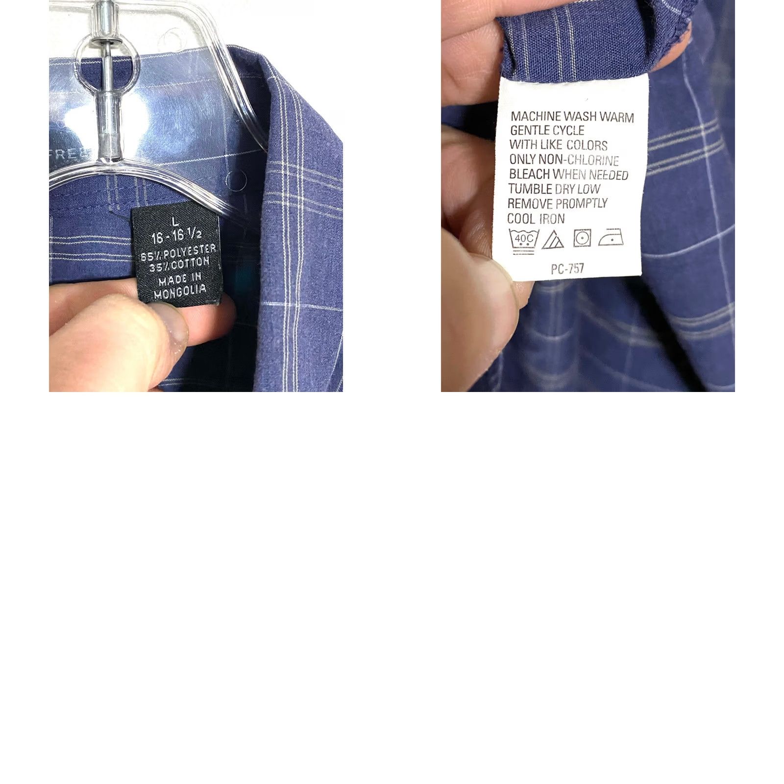 Van Heusen VINTAGE Van Heusen Wrinkle Free Button Dress Shirt Mens L 16-16.5 Plaid Office Preppy Size 42R - 8 Thumbnail