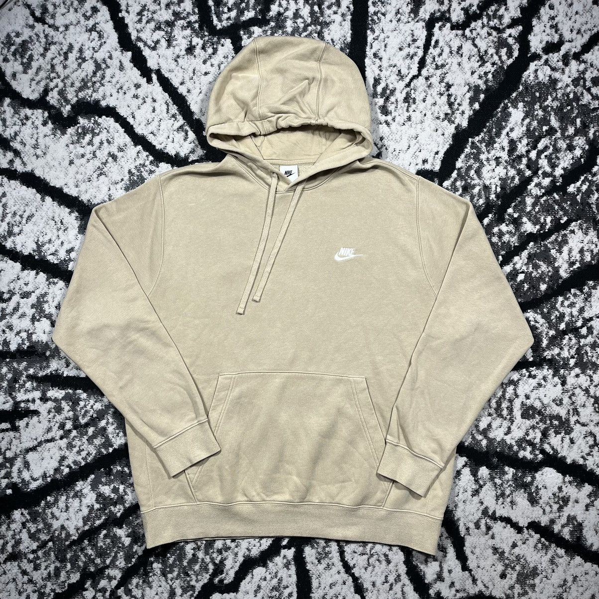 Nike × Vintage Vintage Style Nike Beige Hoodie Sweatshirt Small Swoosh Logo Size US L / EU 52-54 / 3 - 1 Thumbnail