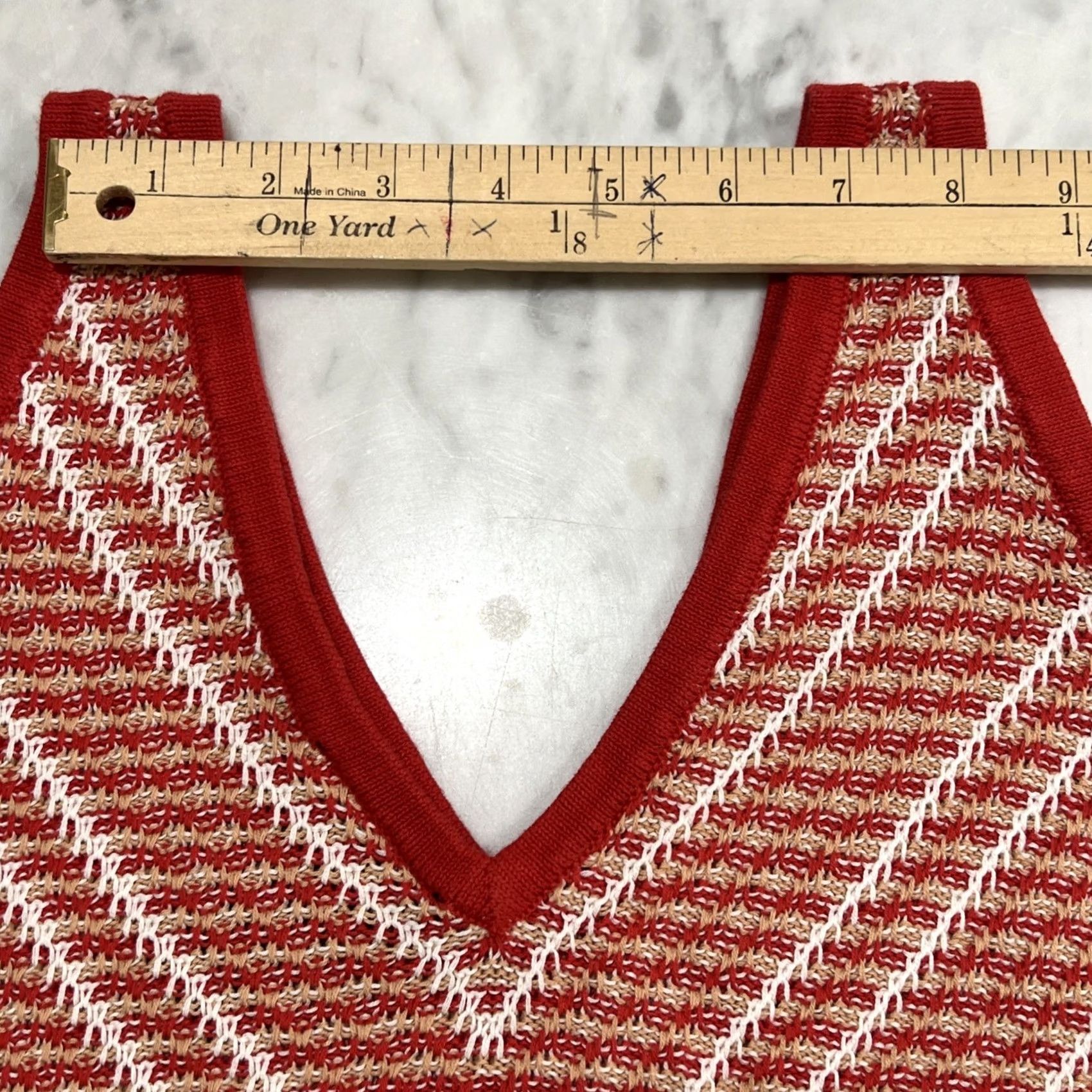 Wrangler Wrangler Western Tank Women Large V-Neck Loose Knit Sleeveless Chevron Pattern Multicolor Size L / US 10 / IT 46 - 5 Thumbnail