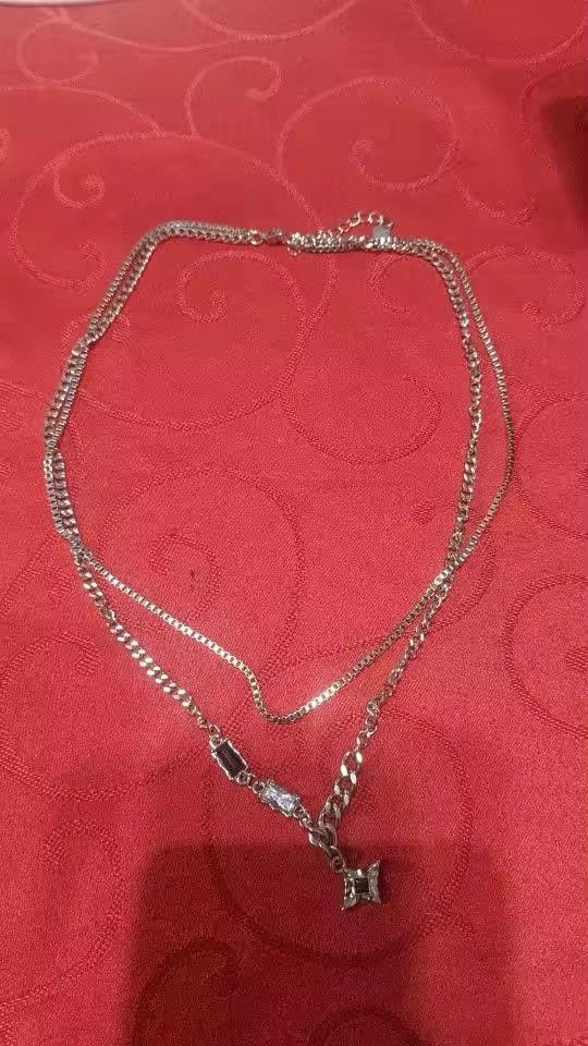 Jewelry Hip Hop Zircon Star Double Layer Necklace Size ONE SIZE - 3 Thumbnail