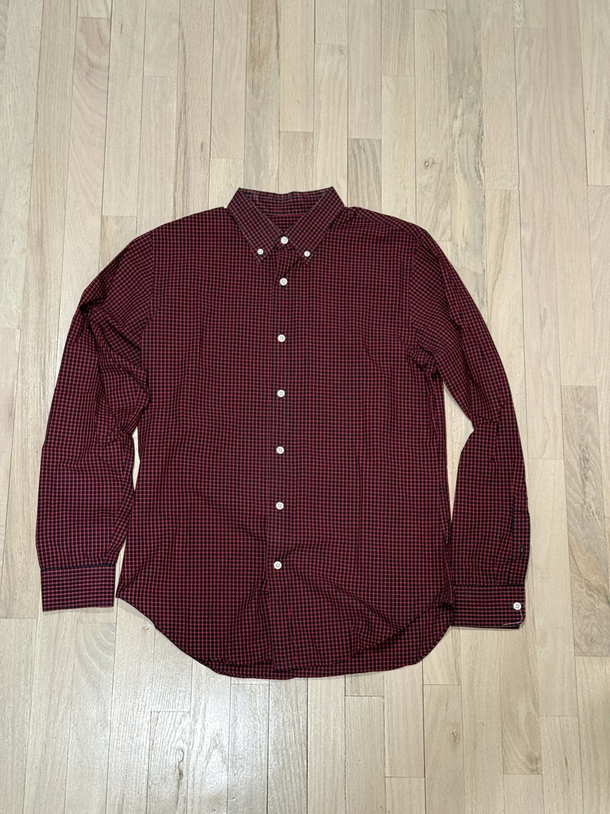 Club Monaco Club Monaco Red/Navy/Black Plaid Button Down Size US M / EU 48-50 / 2 - 1 Thumbnail