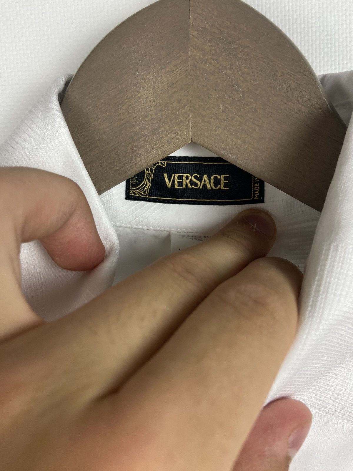 Versace Vintage Gianni Versace Luxury Geometric White Shirt Sz 48 Size US M / EU 48-50 / 2 - 11 Thumbnail
