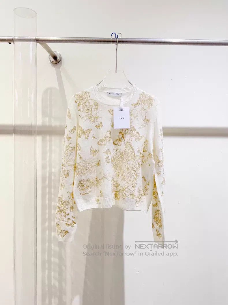 Dior Dior Golden thread butterfly sweater Size S / US 4 / IT 40 - 1 Thumbnail