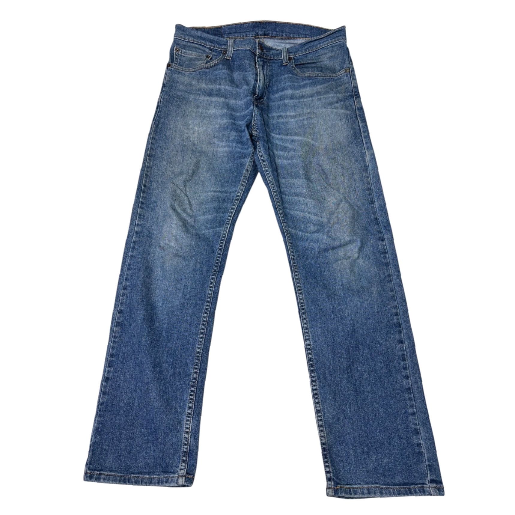 Denime Levi Strauss 505 Jeans Mens W32 L30 Blue Denim Straight Fit Pants Size US 32 / EU 48 - 2 Thumbnail