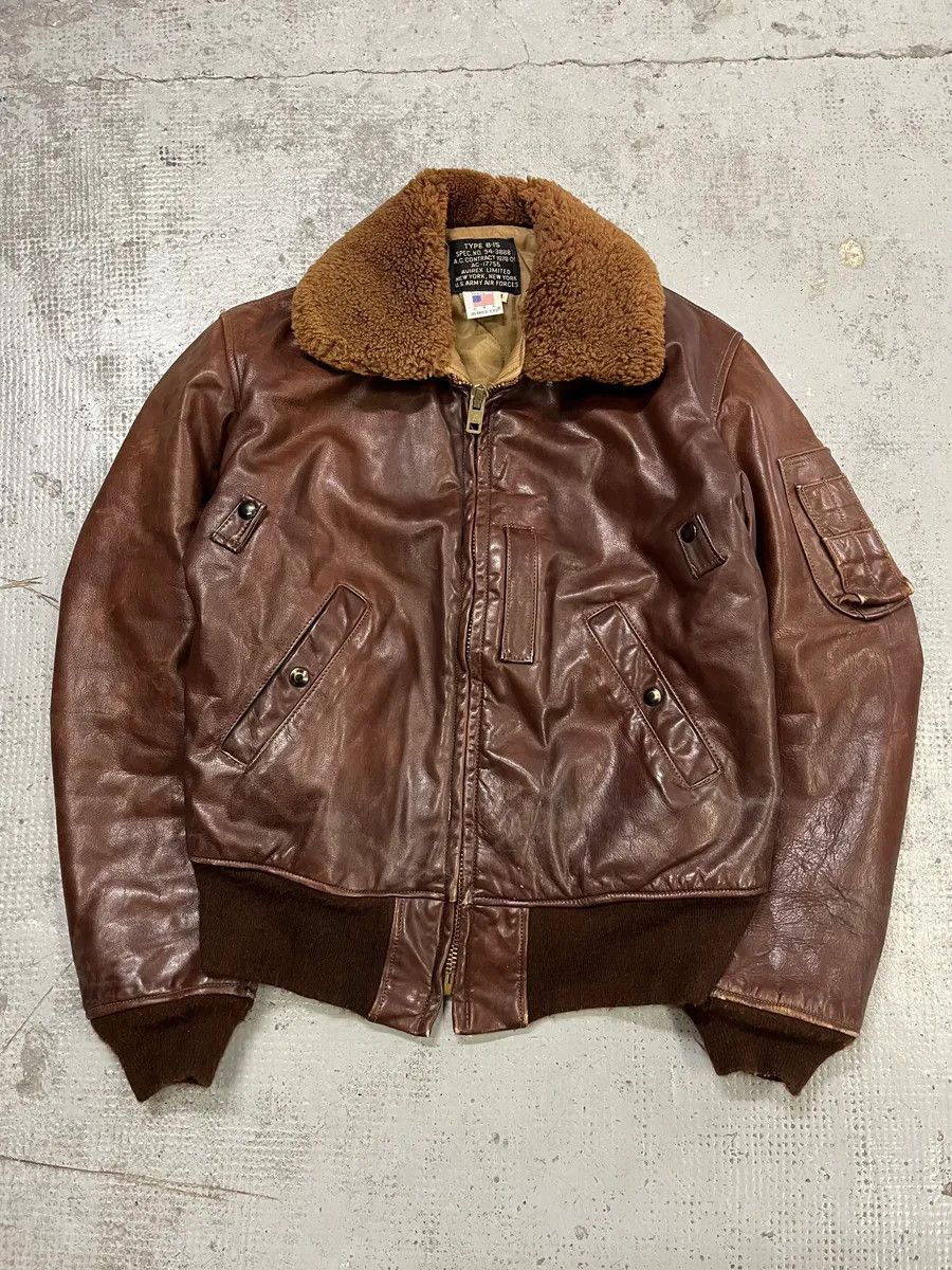Avirex 1980s Avirex Shearling Brown Leather Bomber Jacket Size US M / EU 48-50 / 2 - 3 Thumbnail